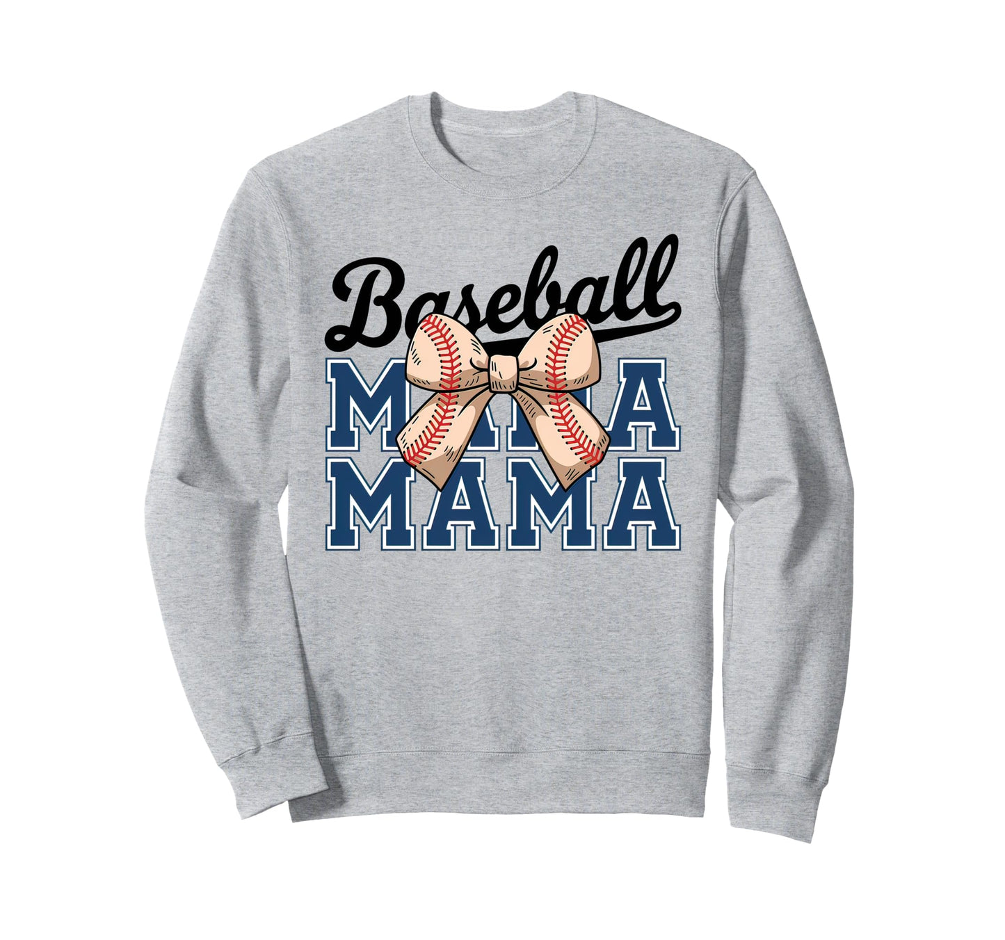 Baseball Mama Coquette Bow Sweatshirt - Fun Novelty Design for Adults - T-Shirt, Sweatshirt, Hoodie