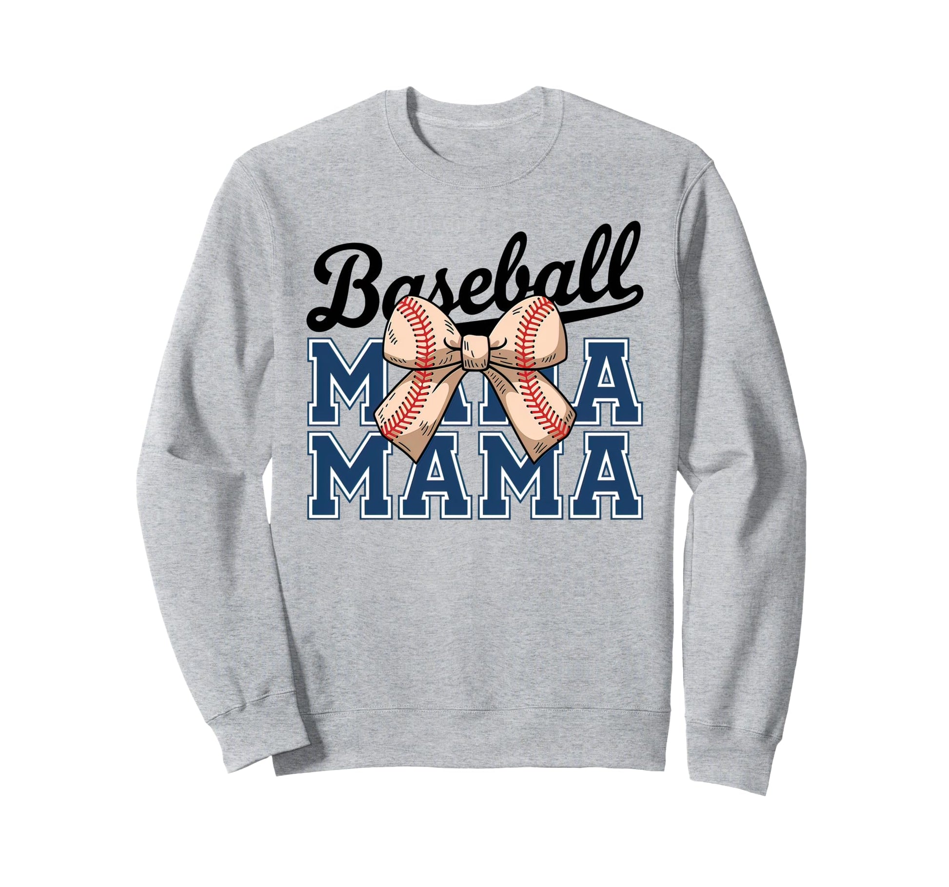 Baseball Mama Coquette Bow Sweatshirt - Fun Novelty Design for Adults - T-Shirt, Sweatshirt, Hoodie