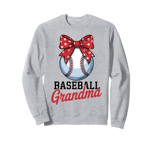 Baseball Grandma Bow Happy Mothers Day Sweatshirt - Trendy Graphic Unisex - T-Shirt, Sweatshirt, Hoodie