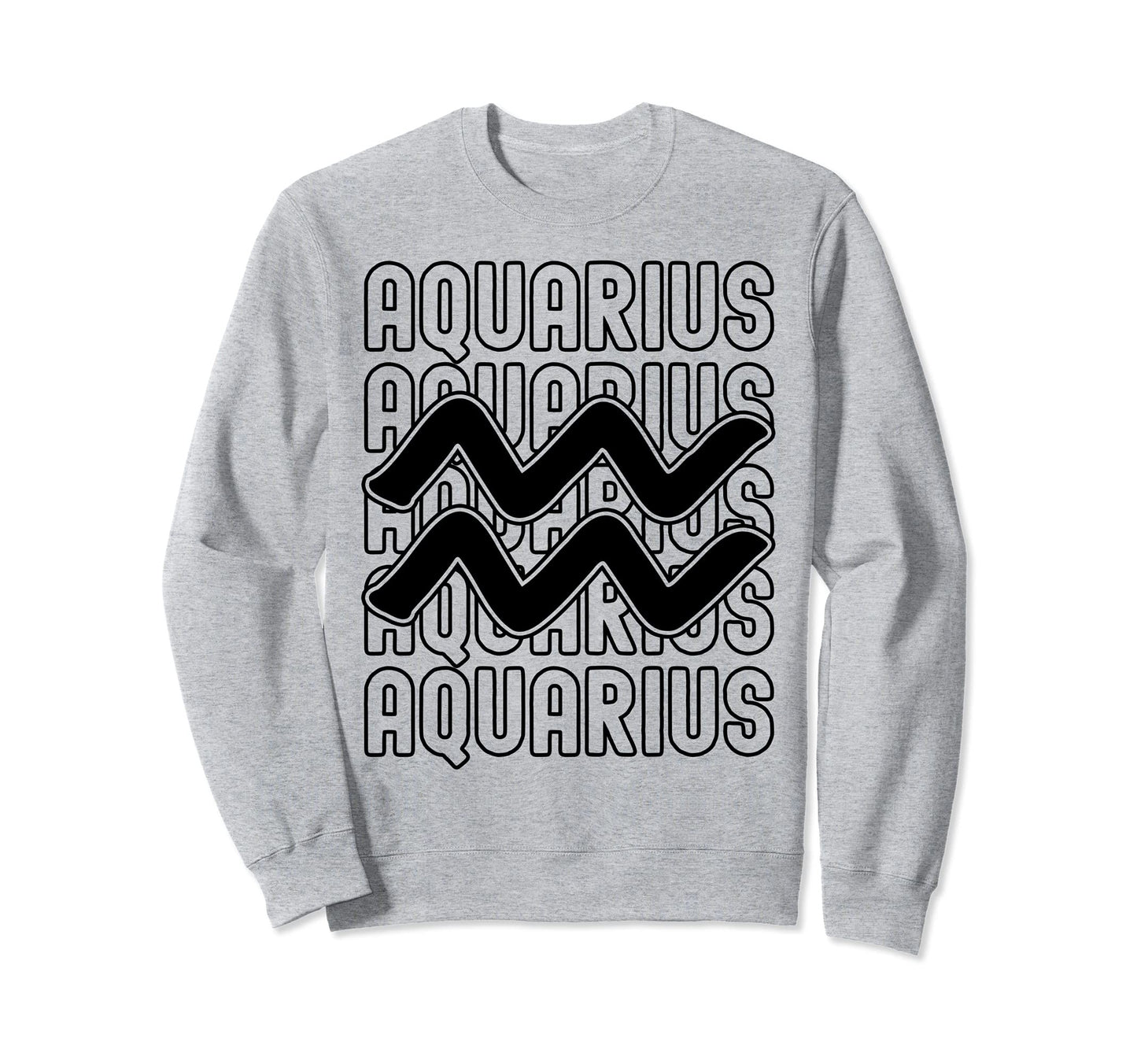 Aquarius Zodiac Sign Typography Sweatshirt - Custom Art Print for Adults - T-Shirt, Sweatshirt, Hoodie