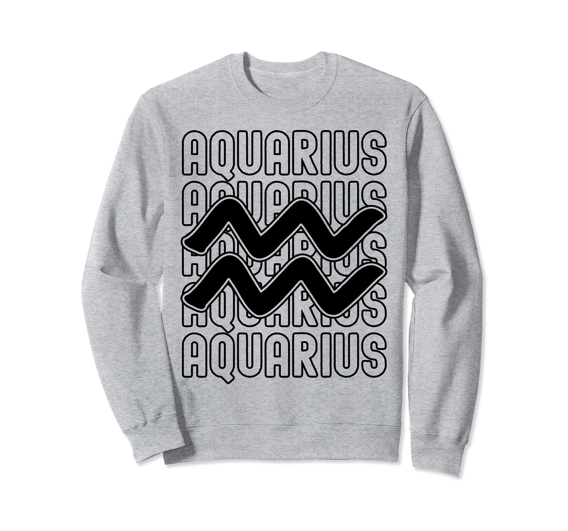 Aquarius Zodiac Sign Typography Sweatshirt - Custom Art Print for Adults - T-Shirt, Sweatshirt, Hoodie