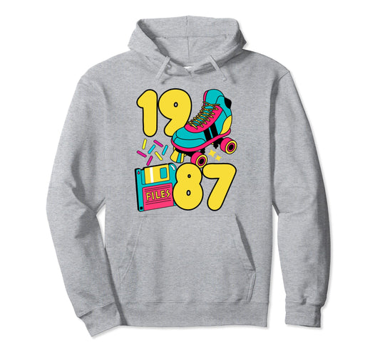 1987 Slow Tec 80S Candy Roller Rink Hoodie - Aesthetic Graphic Unisex - T-Shirt, Sweatshirt, Hoodie