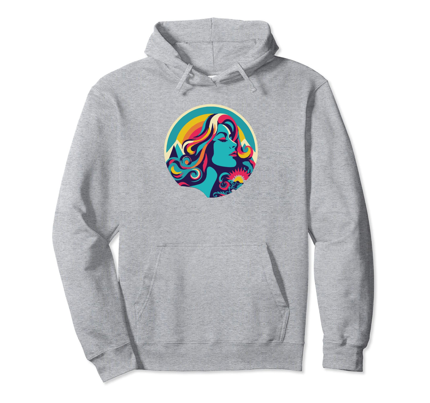 Groovy Mountain Mama Hippie 60S Hoodie - Graphic Print for Adults - T-Shirt, Sweatshirt, Hoodie