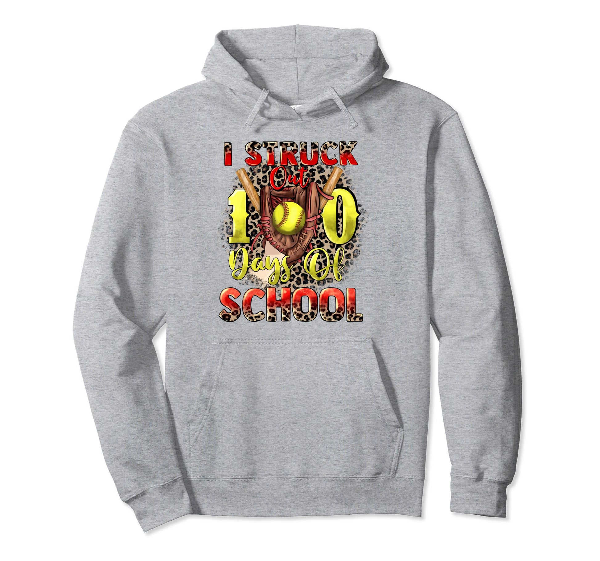 I Struck Out 100 Days School Baseball Hoodie - Unique Graphic Men Women - T-Shirt, Sweatshirt, Hoodie