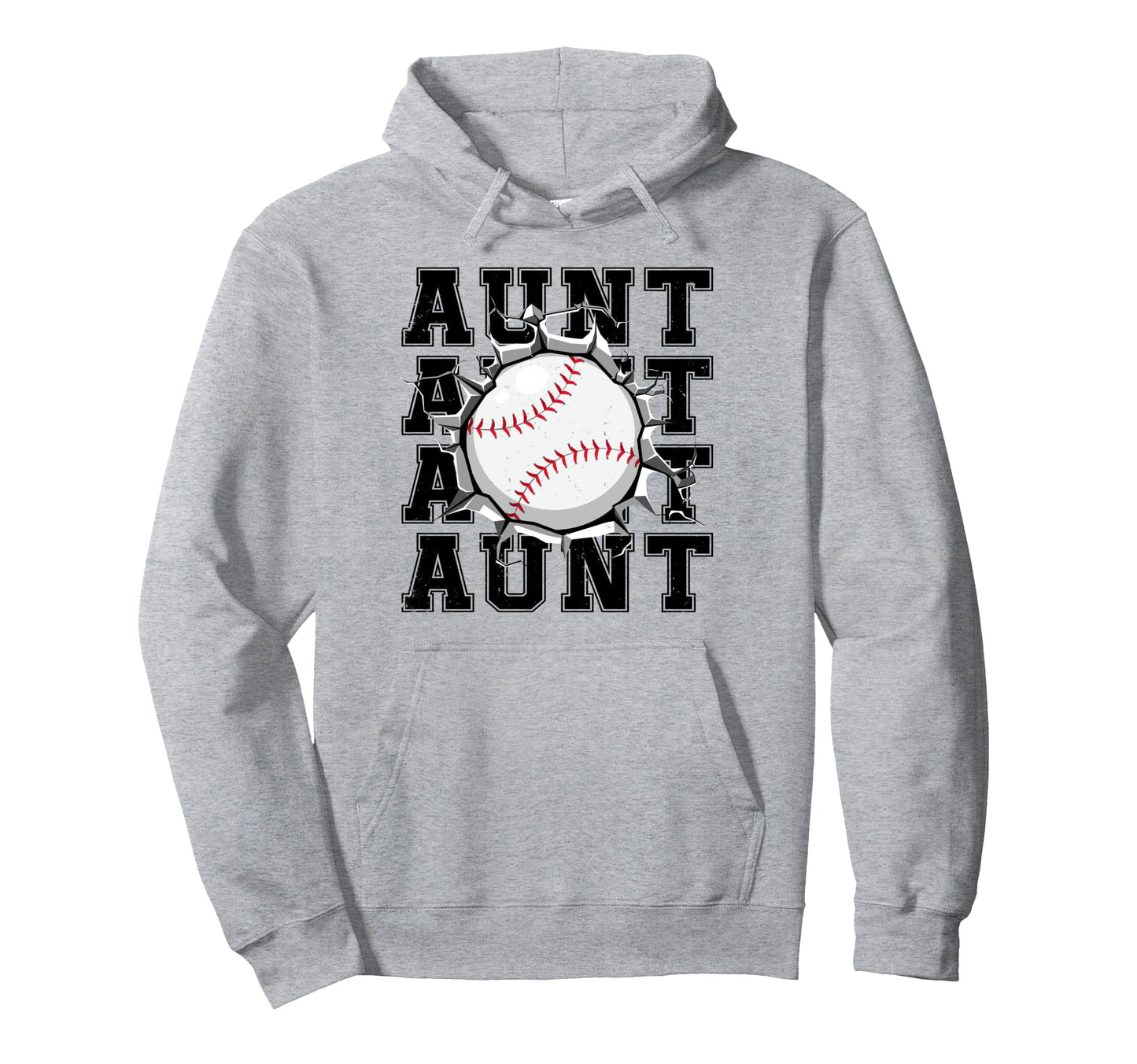 Baseball Aunt Cracked Wall Family Hoodie - Novelty Apparel Men Women - T-Shirt, Sweatshirt, Hoodie