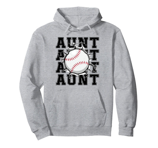 Baseball Aunt Cracked Wall Family Hoodie - Novelty Apparel Men Women - T-Shirt, Sweatshirt, Hoodie