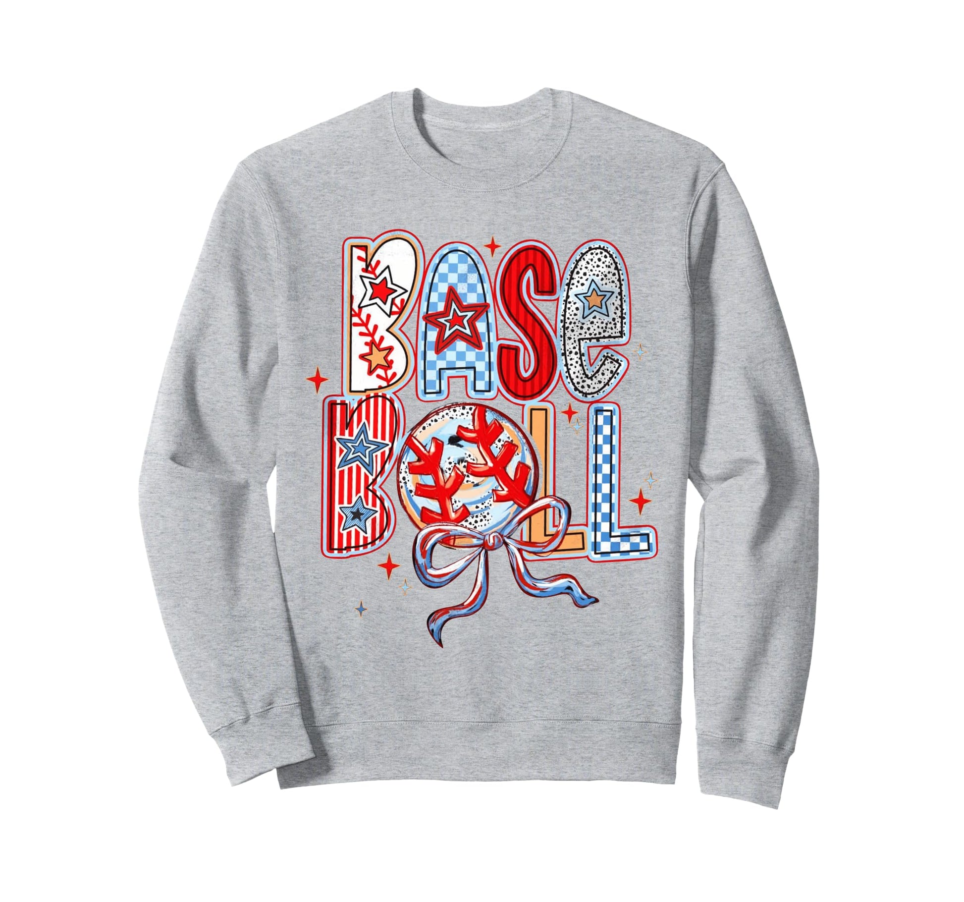 Baseball Coquette Bow Baseball Mom Mama Sweatshirt - Unique Graphic Unisex - T-Shirt, Sweatshirt, Hoodie