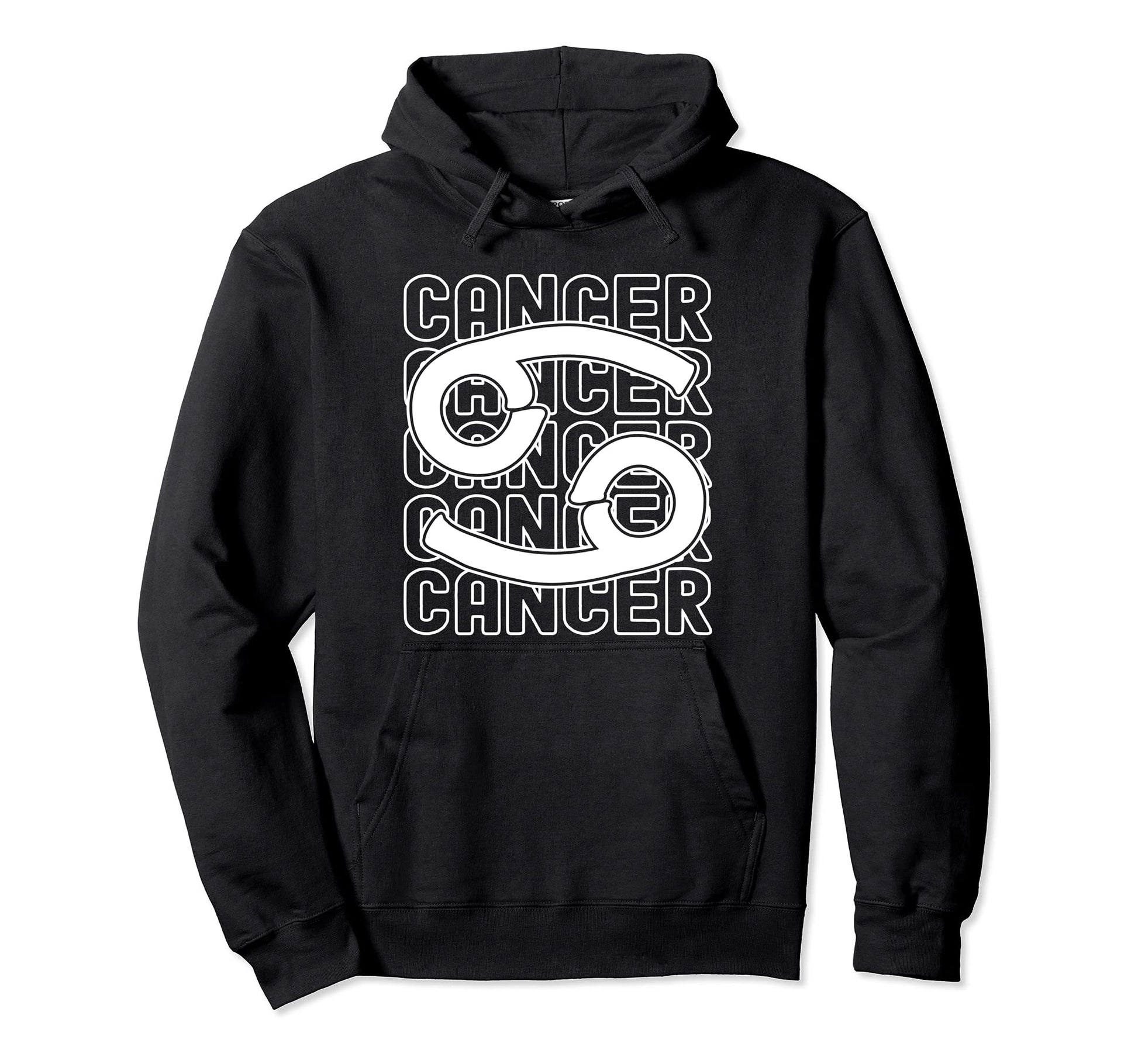 Cancer Zodiac Sign Typography Astrology Hoodie - Unique Graphic Men Women - T-Shirt, Sweatshirt, Hoodie