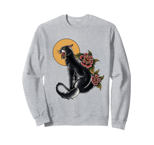 American Traditional Panther Sweatshirt - Casual Everyday Wear Men Women - T-Shirt, Sweatshirt, Hoodie