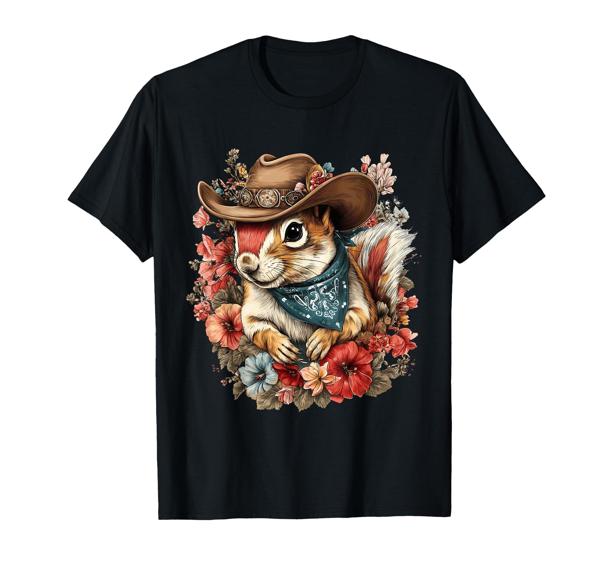 Country Cowboy Squirrel Rodeo T-Shirt - Minimalist Print for Adults - T-Shirt, Sweatshirt, Hoodie