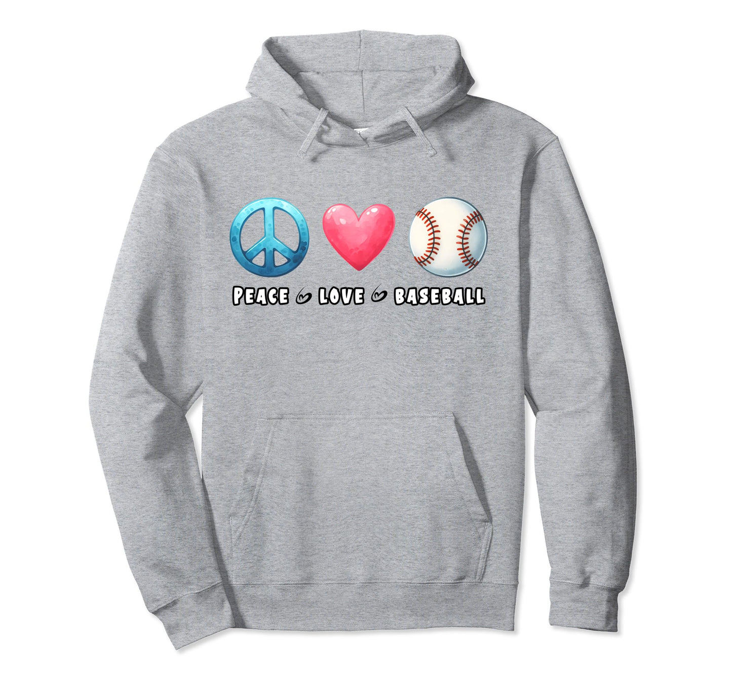 Peace Love Baseball Teen And Baseball Hoodie - Custom Art Print Men Women - T-Shirt, Sweatshirt, Hoodie