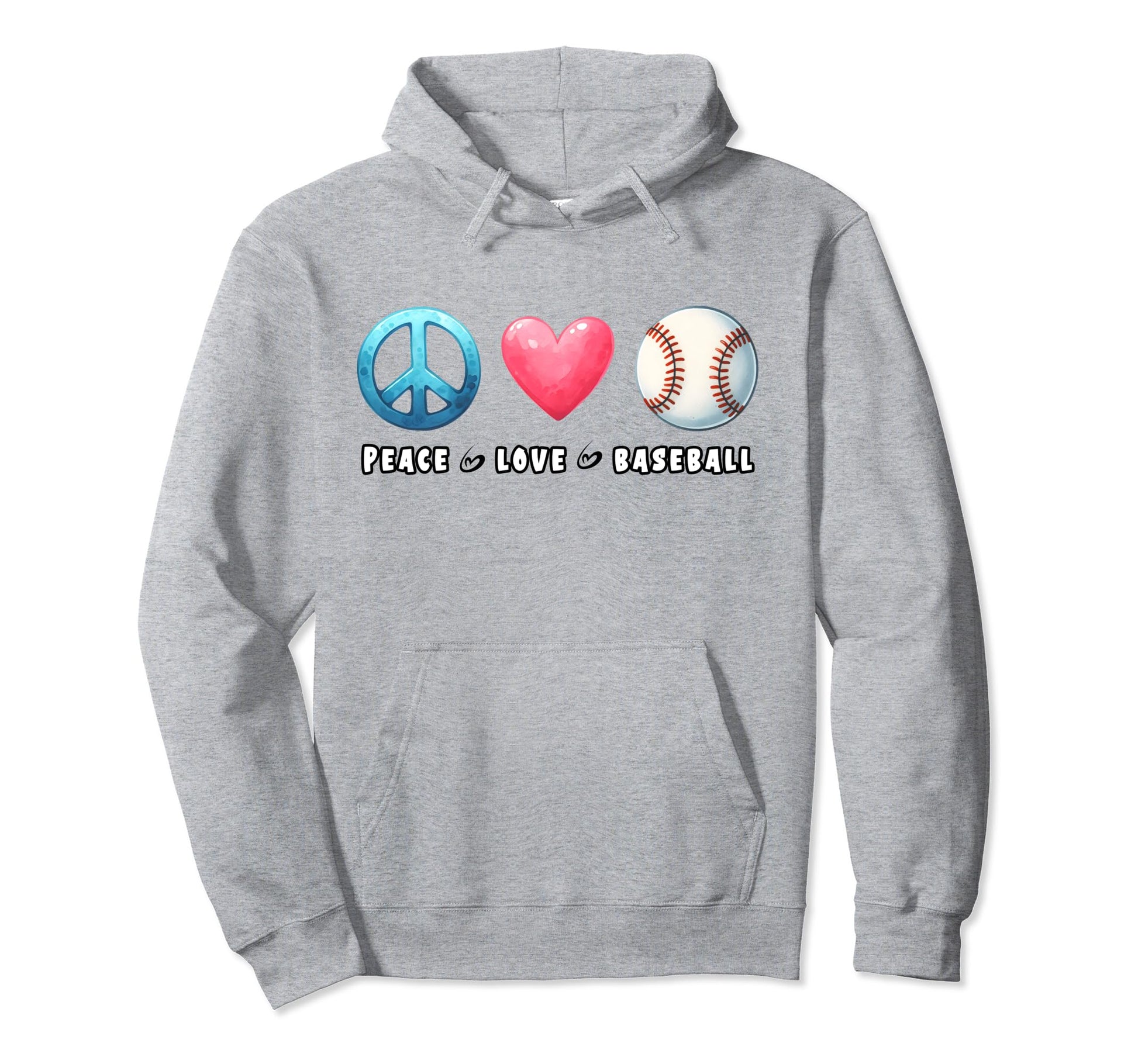 Peace Love Baseball Teen And Baseball Hoodie - Custom Art Print Men Women - T-Shirt, Sweatshirt, Hoodie
