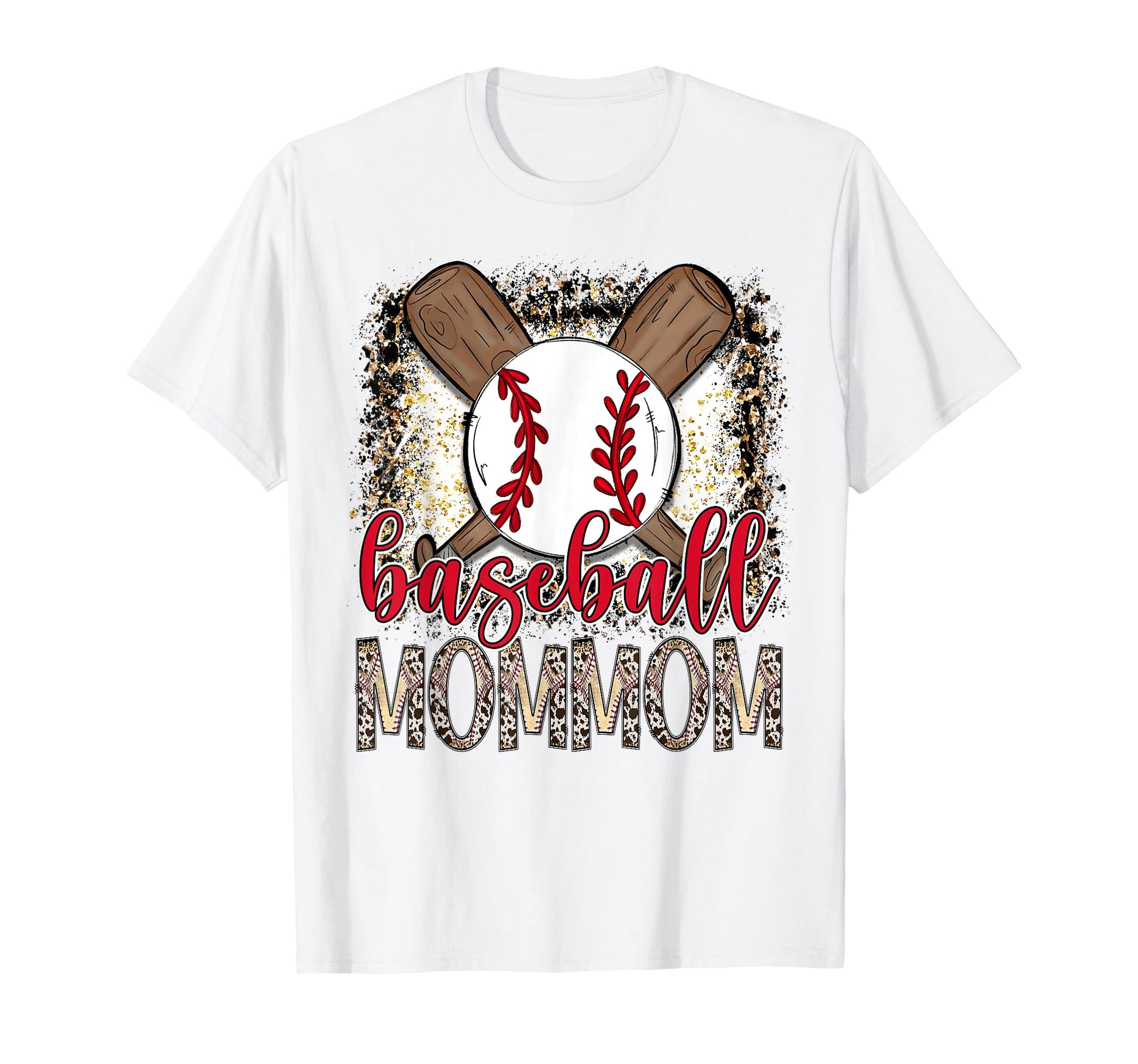 Baseball Mommom Leopard Proud Ball T-Shirt - Graphic Print Men Women - T-Shirt, Sweatshirt, Hoodie