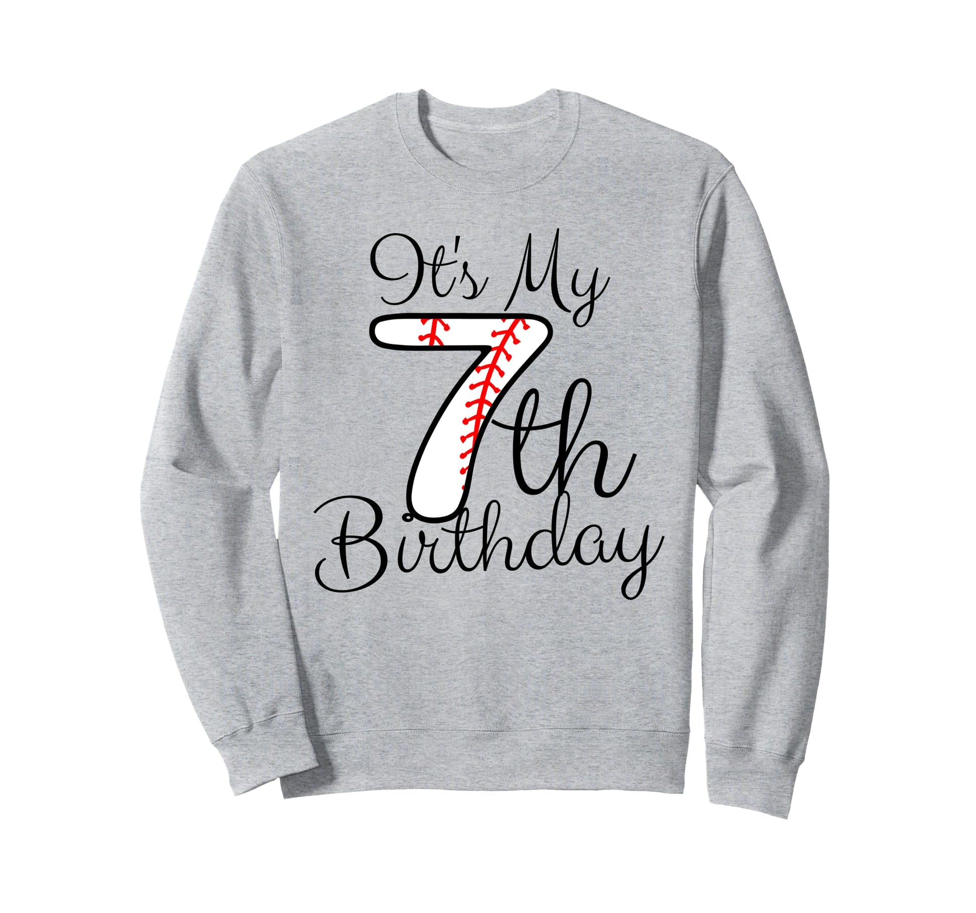 Its My 7Th Birthday Baseball Player Sweatshirt - Custom Art Print Unisex - T-Shirt, Sweatshirt, Hoodie
