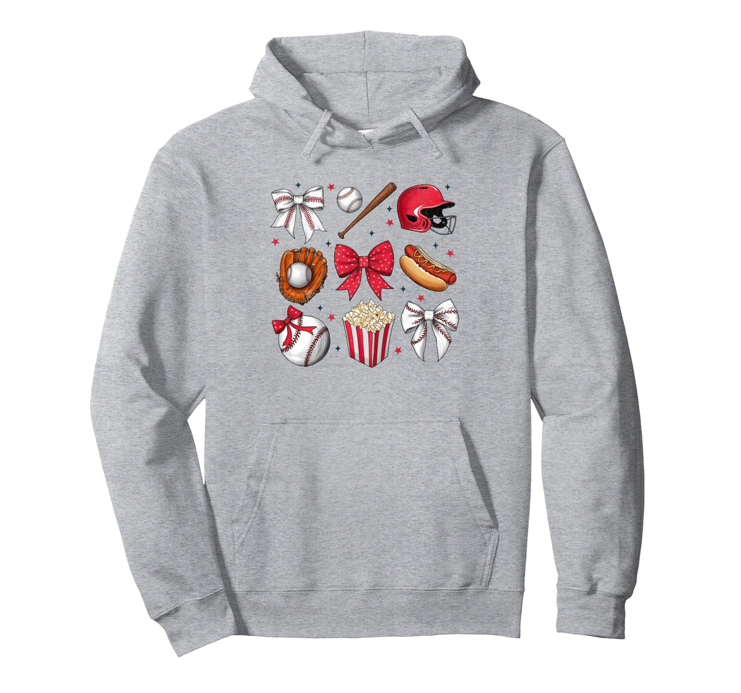 Baseball Coquette Bow Baseball Cheer Mom Hoodie - Trendy Graphic Men Women - T-Shirt, Sweatshirt, Hoodie