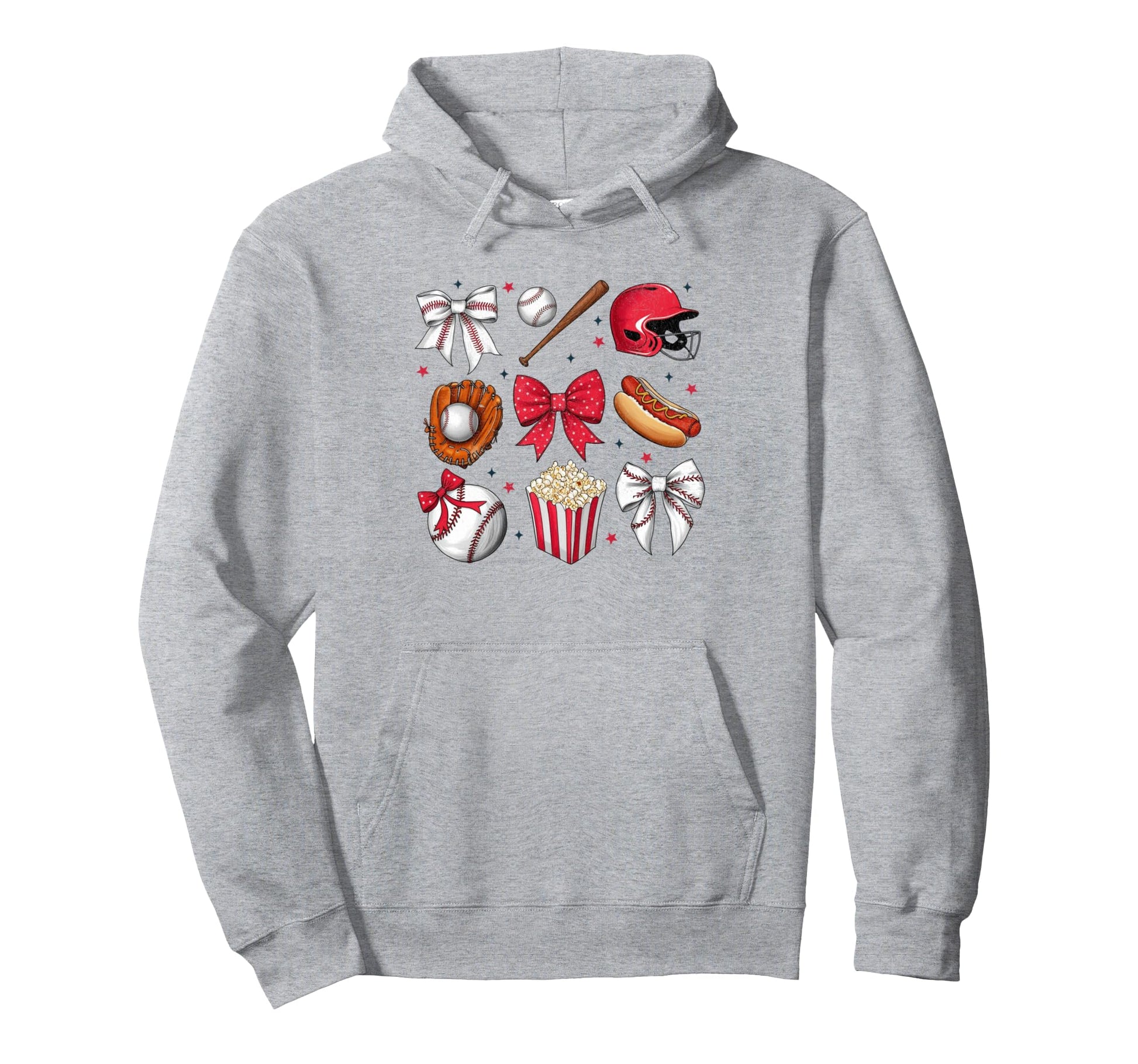 Baseball Coquette Bow Baseball Cheer Mom Hoodie - Trendy Graphic Men Women - T-Shirt, Sweatshirt, Hoodie