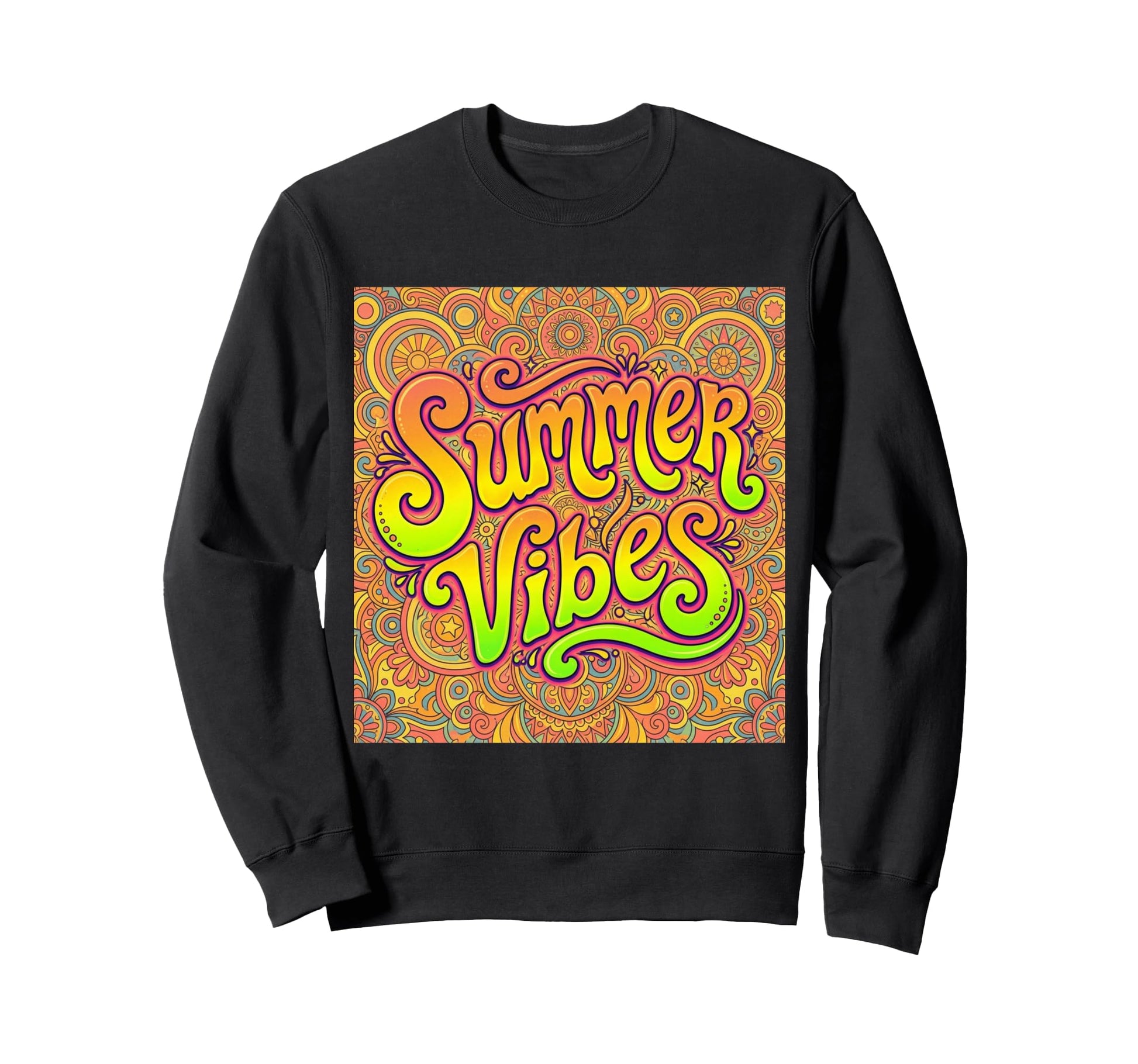 Summer Vibes Psychedelic Groove Sweatshirt - Novelty Apparel for Adults - T-Shirt, Sweatshirt, Hoodie