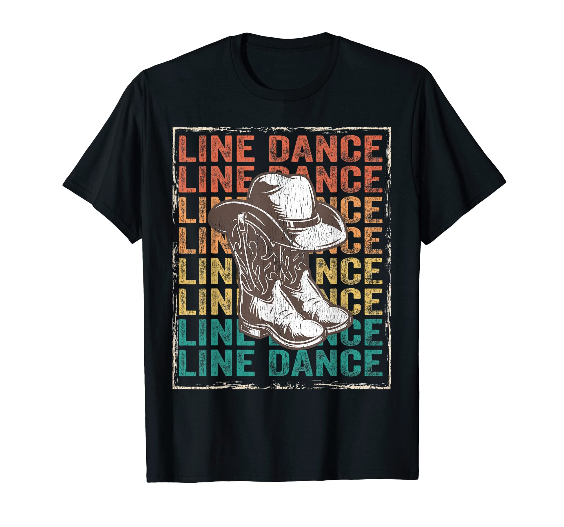 Barn Line Dance Rodeo Distressed T-Shirt - Novelty Apparel Men Women - T-Shirt, Sweatshirt, Hoodie