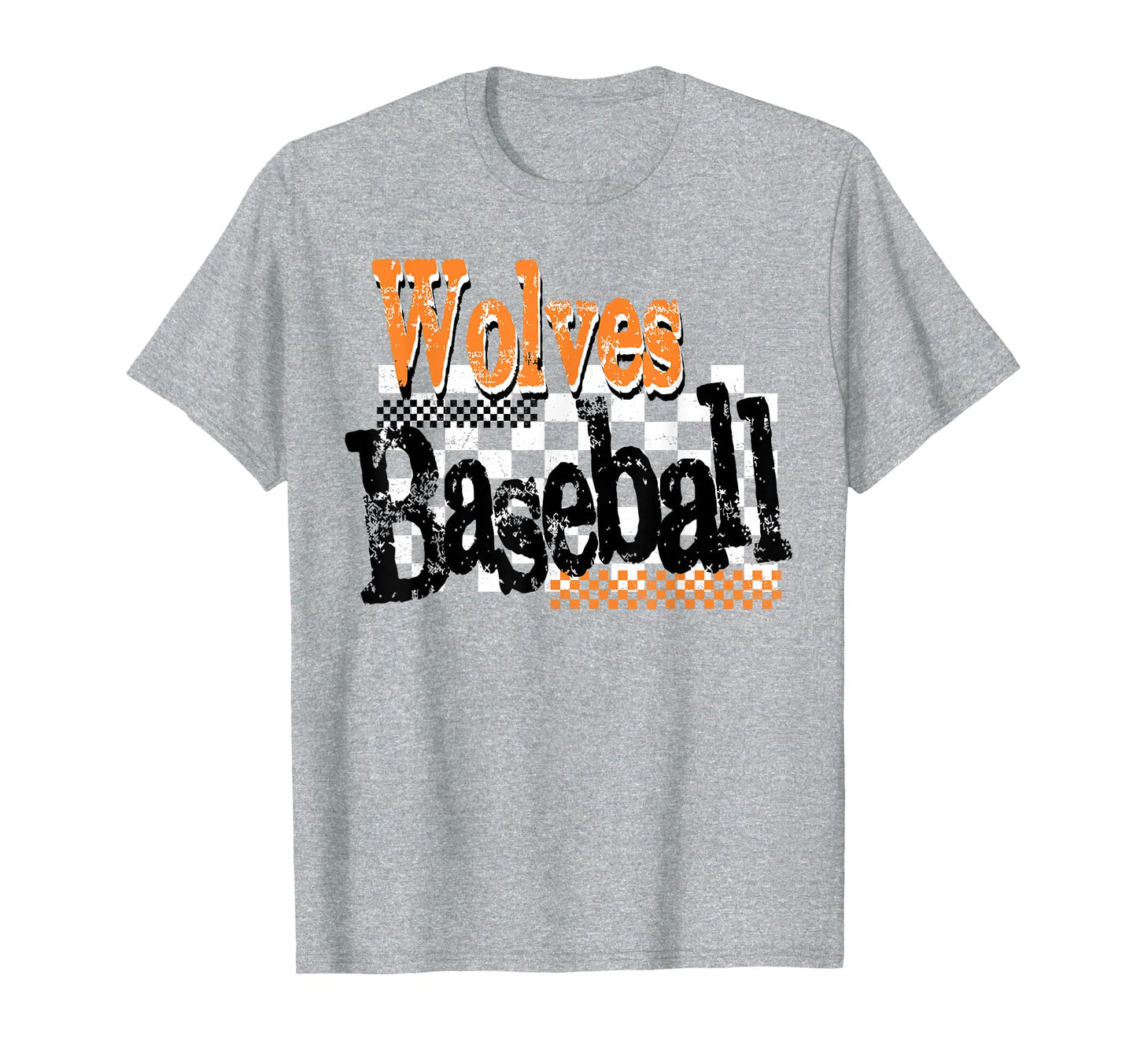 Wolves Checkered Baseball Mom Game T-Shirt - Minimalist Print for Adults - T-Shirt, Sweatshirt, Hoodie