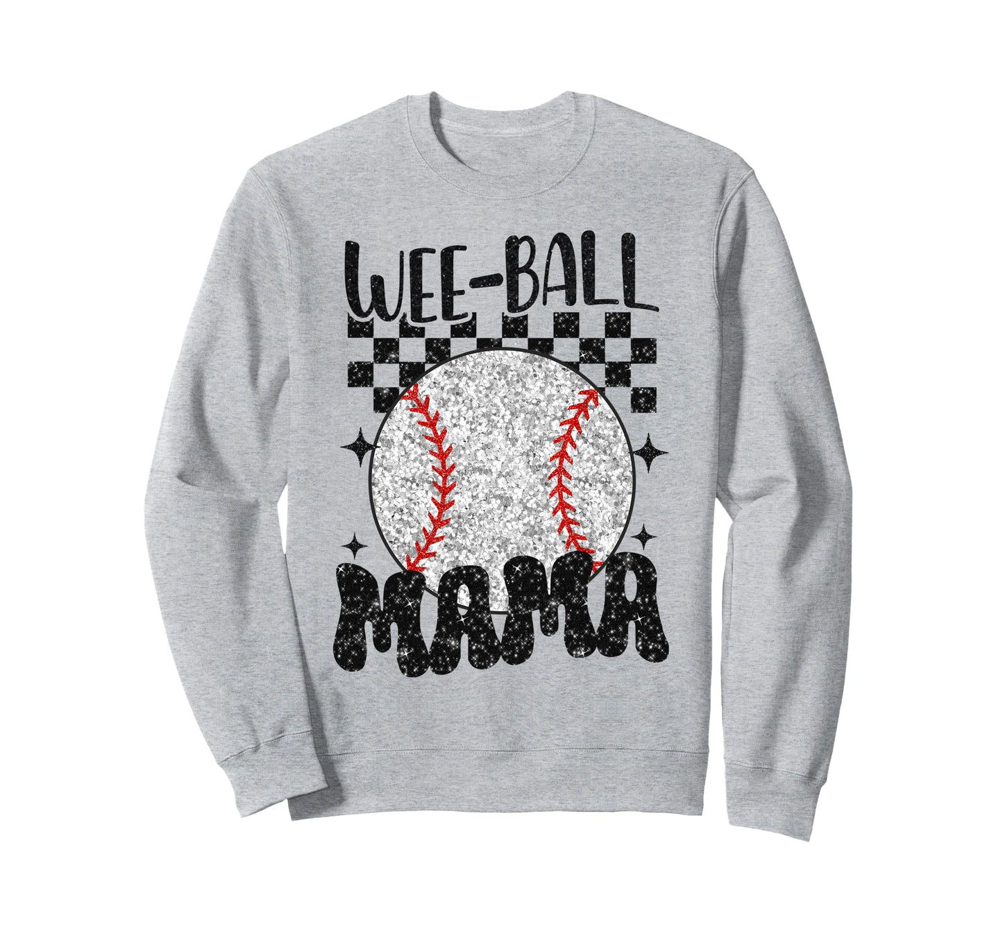 Wee Ball Mama Leopard Baseball Player Sweatshirt - Unique Graphic Unisex - T-Shirt, Sweatshirt, Hoodie