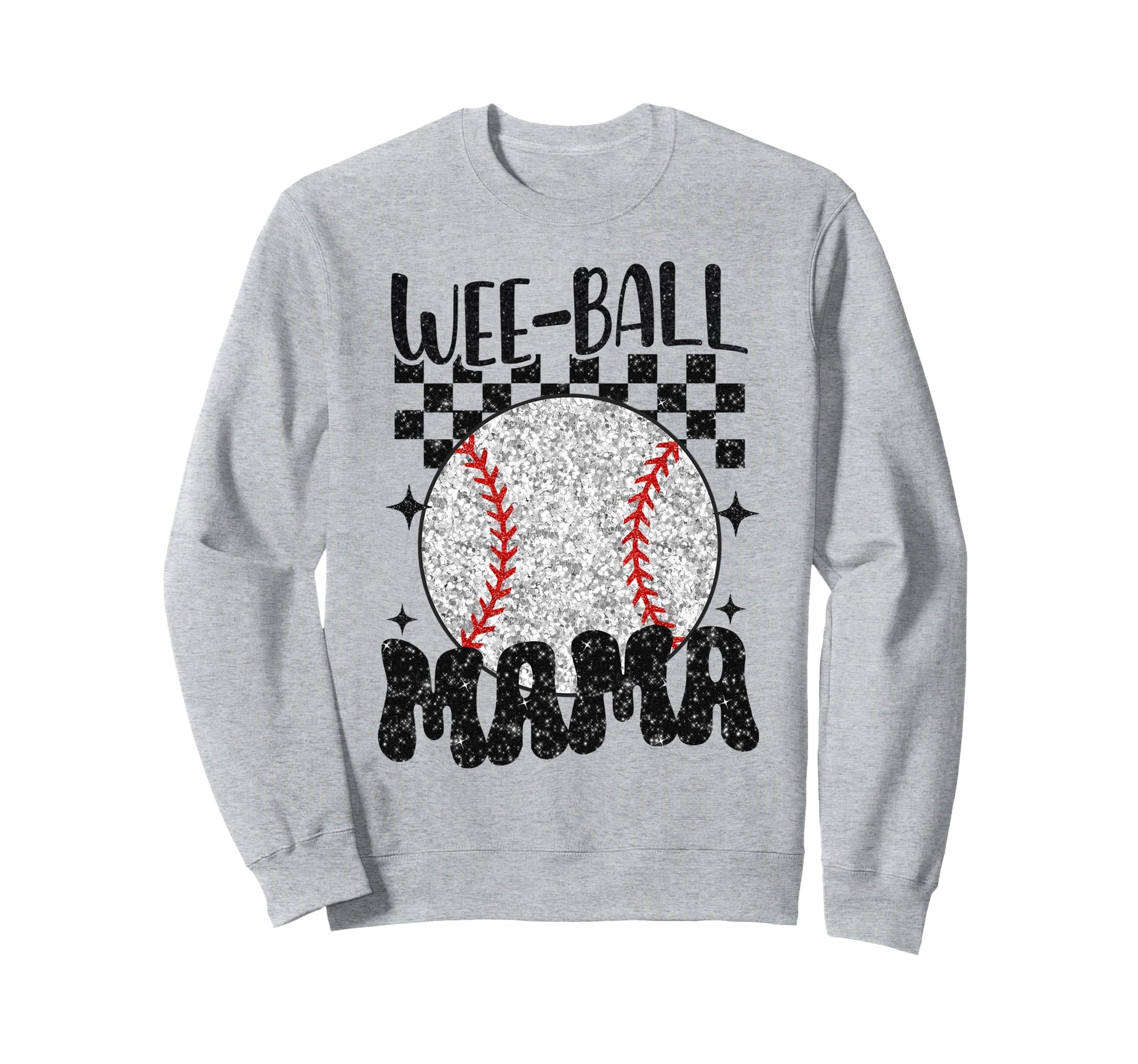 Wee Ball Mama Leopard Baseball Player Sweatshirt - Unique Graphic Unisex - T-Shirt, Sweatshirt, Hoodie