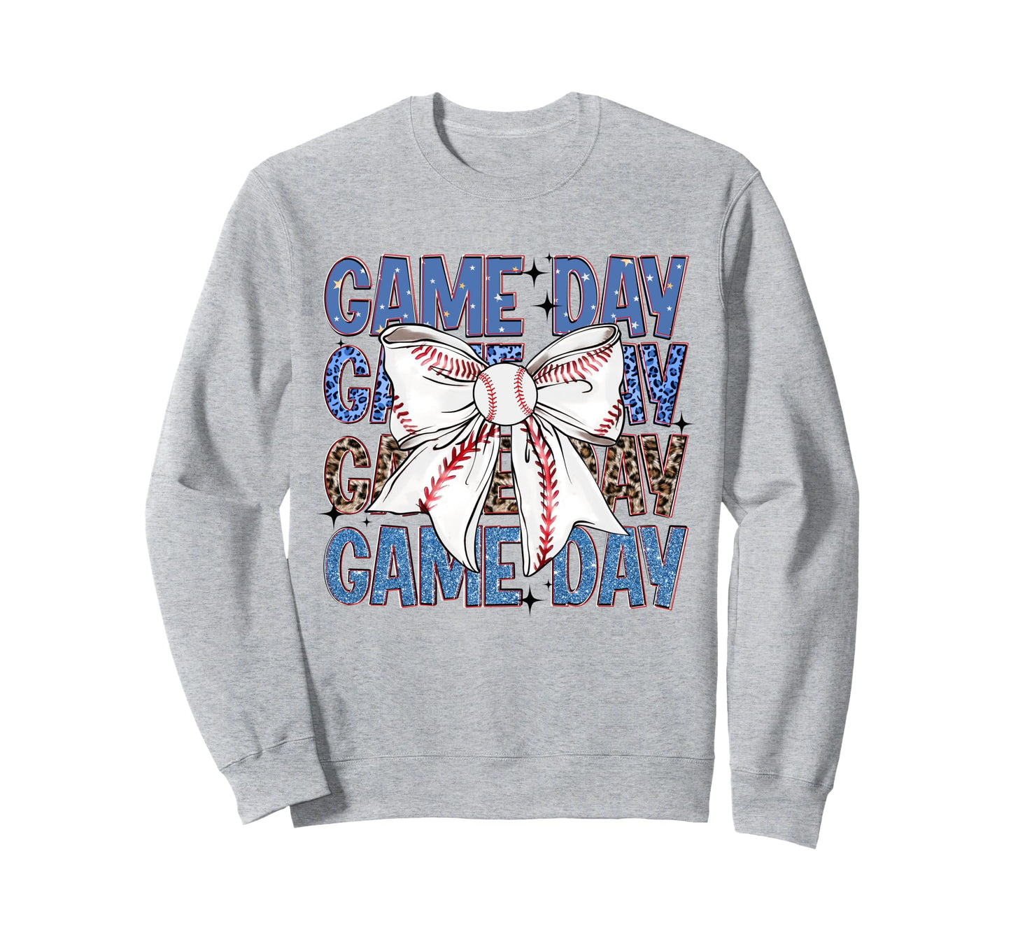 Game Day Baseball Bow Coquette Sweatshirt - Custom Art Print Men Women - T-Shirt, Sweatshirt, Hoodie