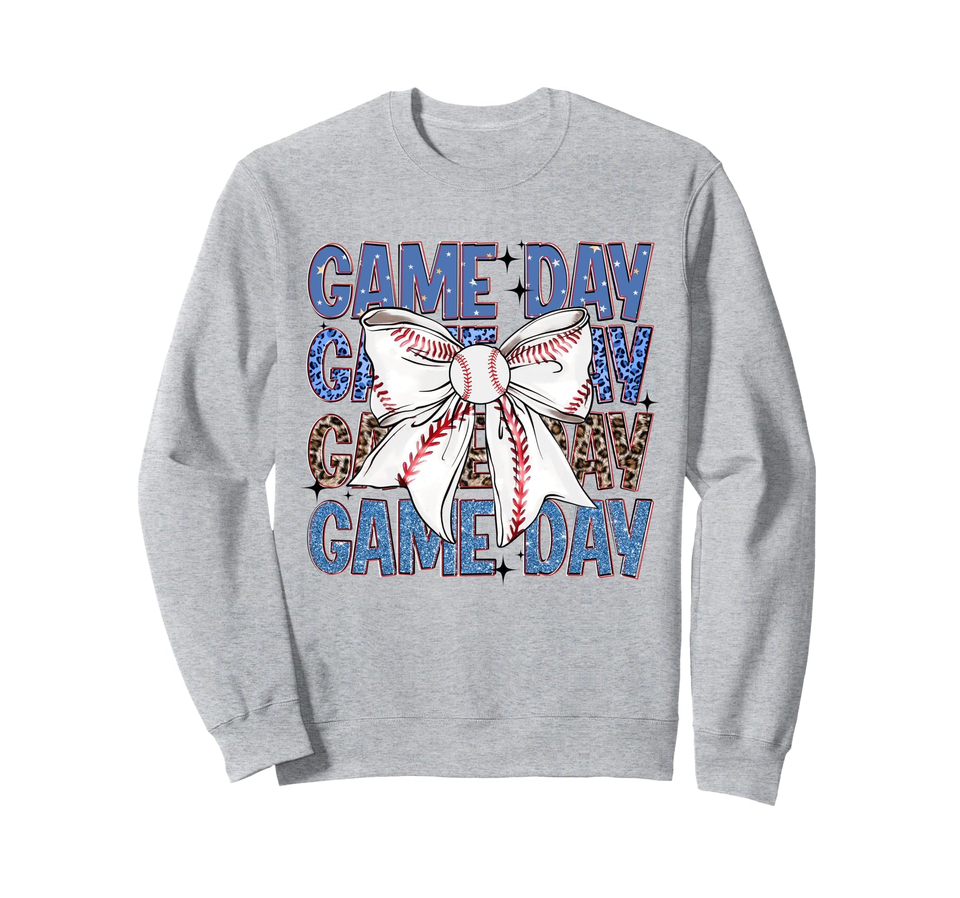 Game Day Baseball Bow Coquette Sweatshirt - Custom Art Print Men Women - T-Shirt, Sweatshirt, Hoodie
