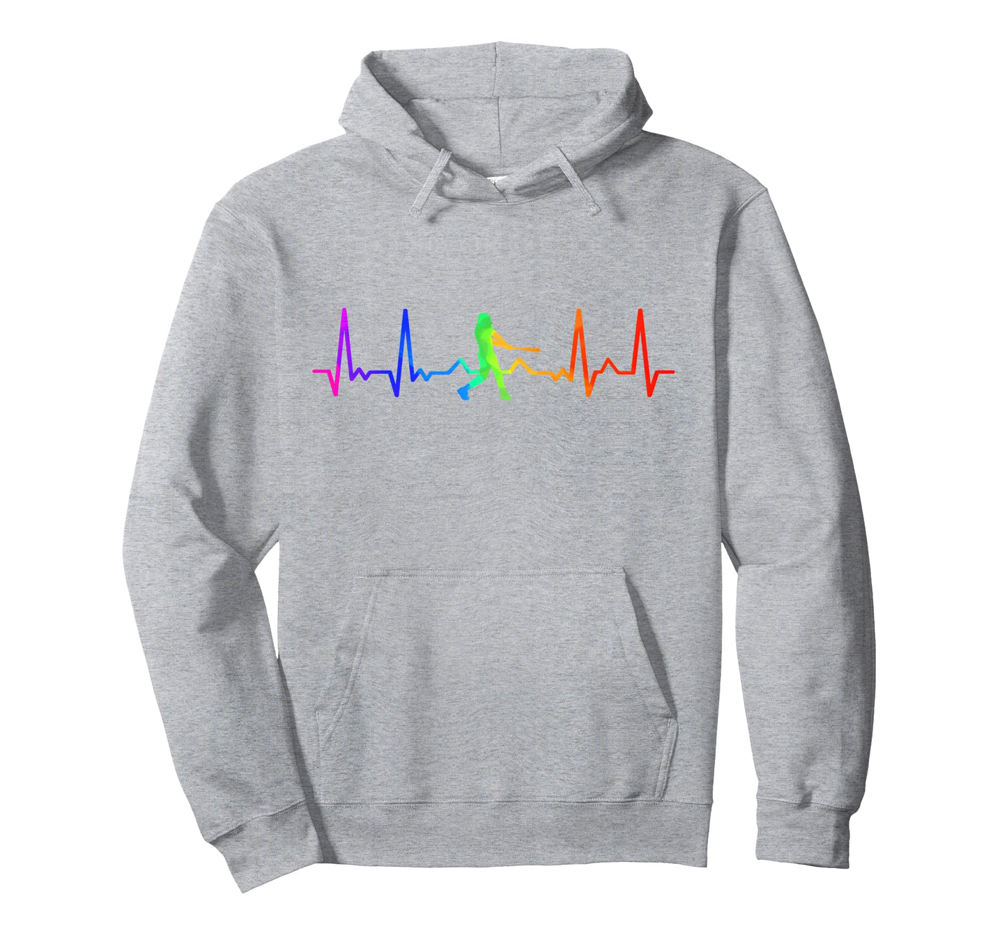 Baseball Fan Heartbeat Pulse Hoodie - Casual Everyday Wear Men Women - T-Shirt, Sweatshirt, Hoodie