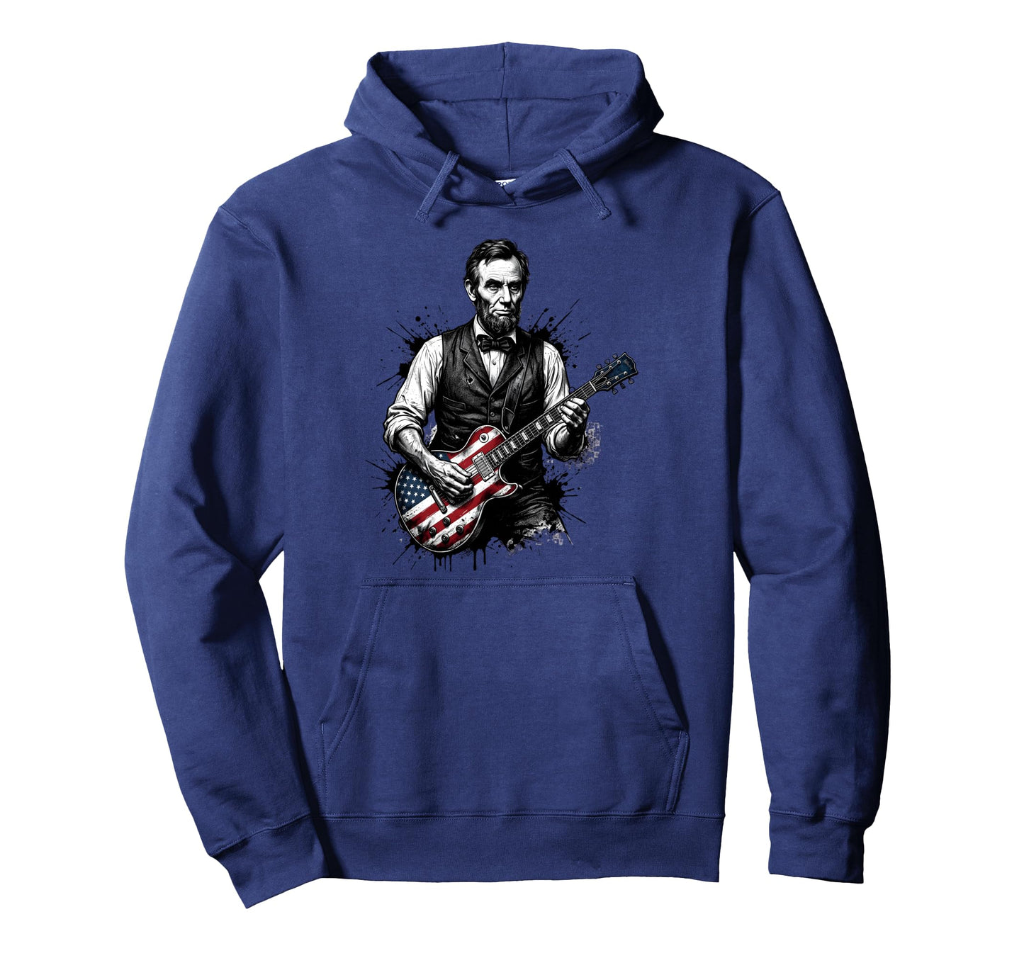Funny Abraham Lincoln Playing Electric Hoodie - Novelty Apparel Men Women - T-Shirt, Sweatshirt, Hoodie