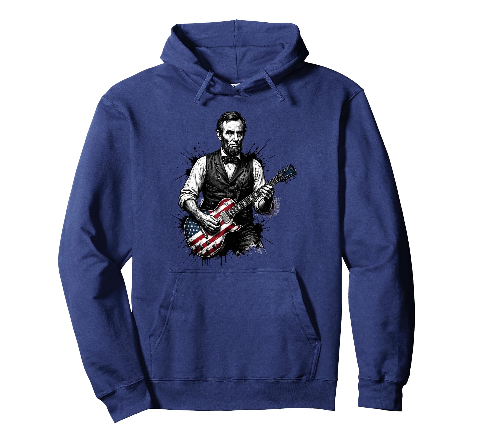 Funny Abraham Lincoln Playing Electric Hoodie - Novelty Apparel Men Women - T-Shirt, Sweatshirt, Hoodie