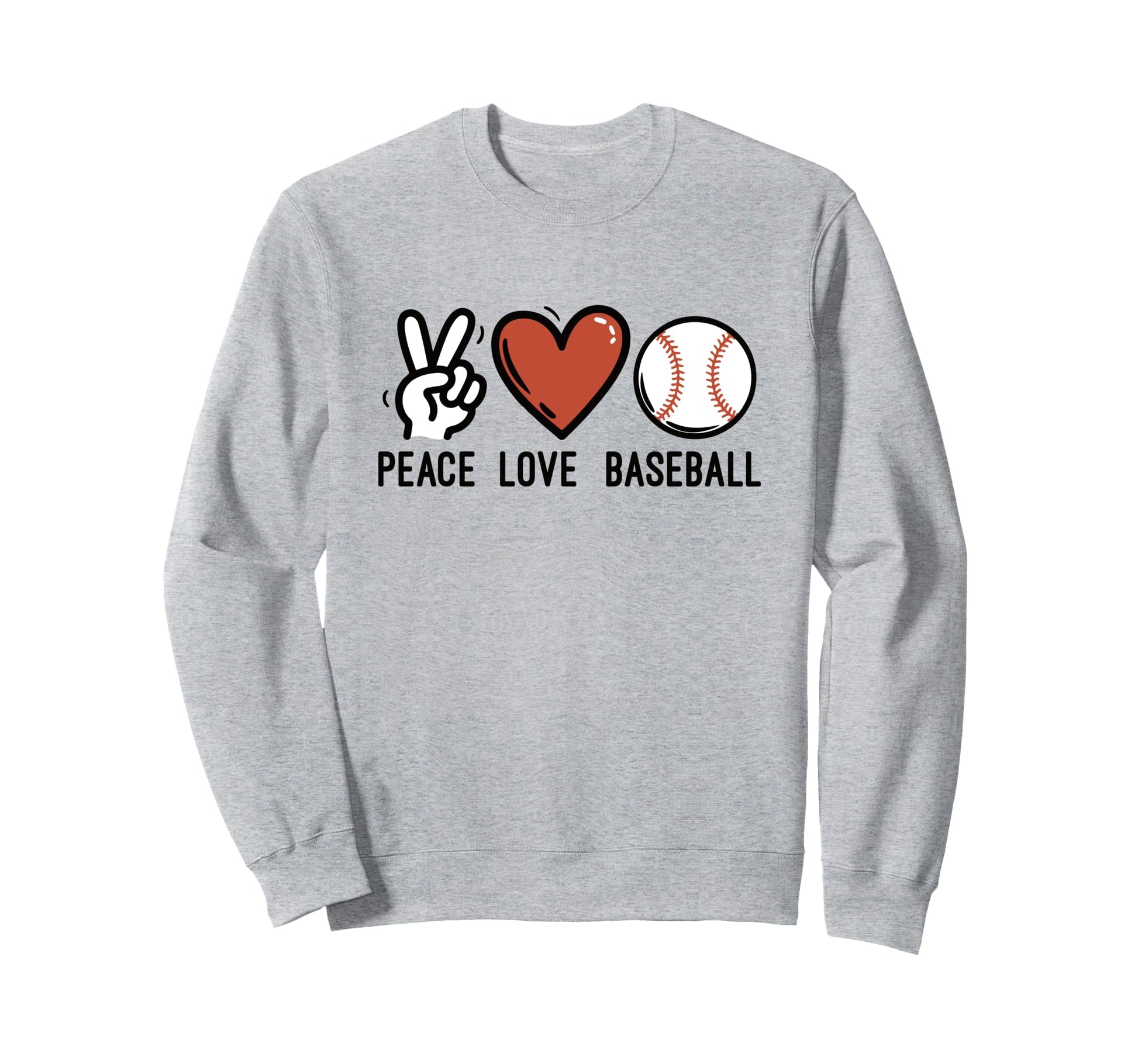 Peace Love And Baseball Peace Sweatshirt - Casual Everyday Wear for Adults - T-Shirt, Sweatshirt, Hoodie