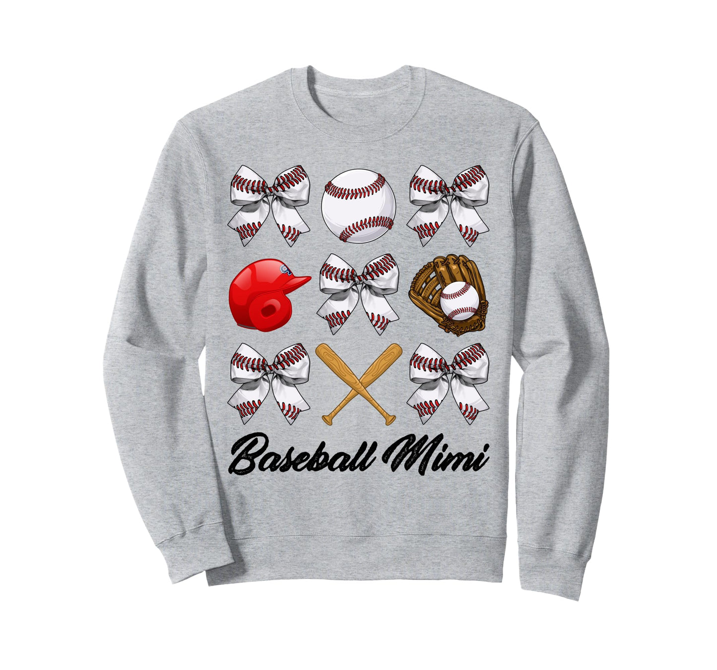 Baseball Mimi Bow Baseball Mom Sweatshirt - Novelty Apparel for Adults - T-Shirt, Sweatshirt, Hoodie