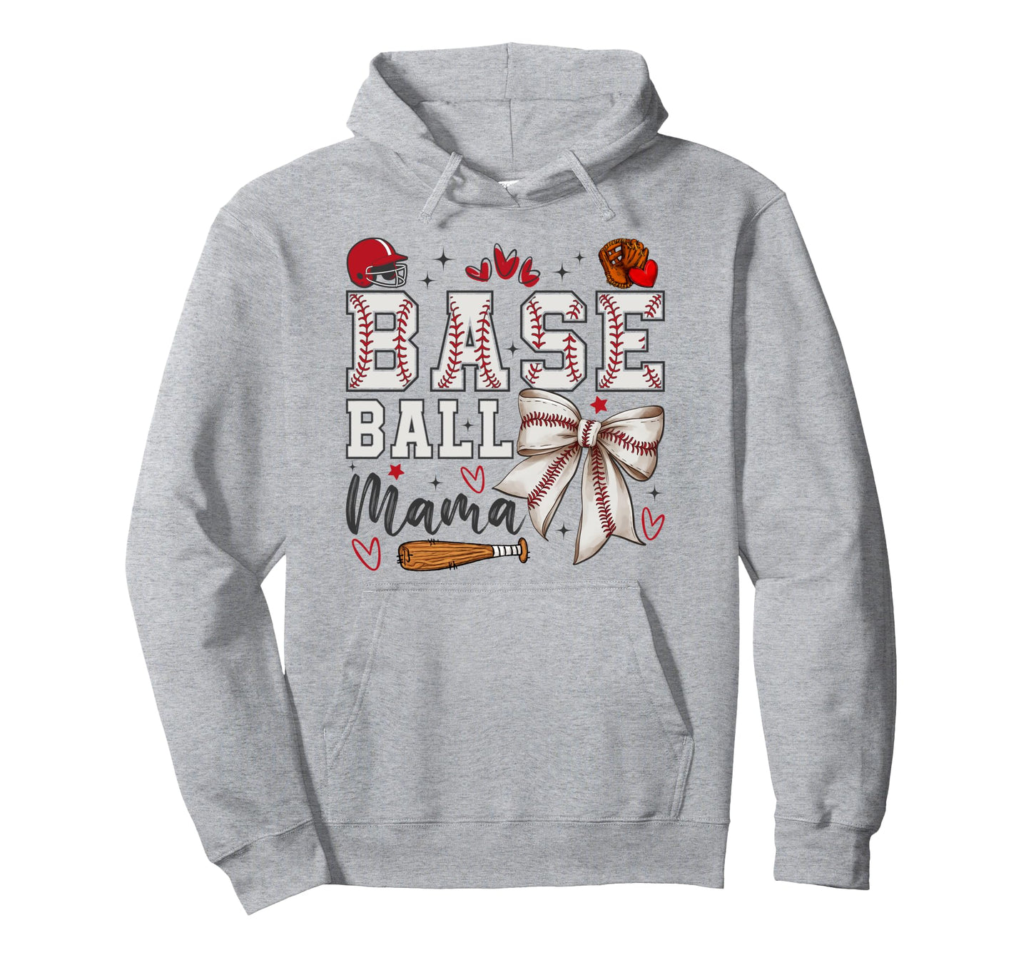 Baseball Mama Coquette Bow Game Day Hoodie - Novelty Apparel Men Women - T-Shirt, Sweatshirt, Hoodie