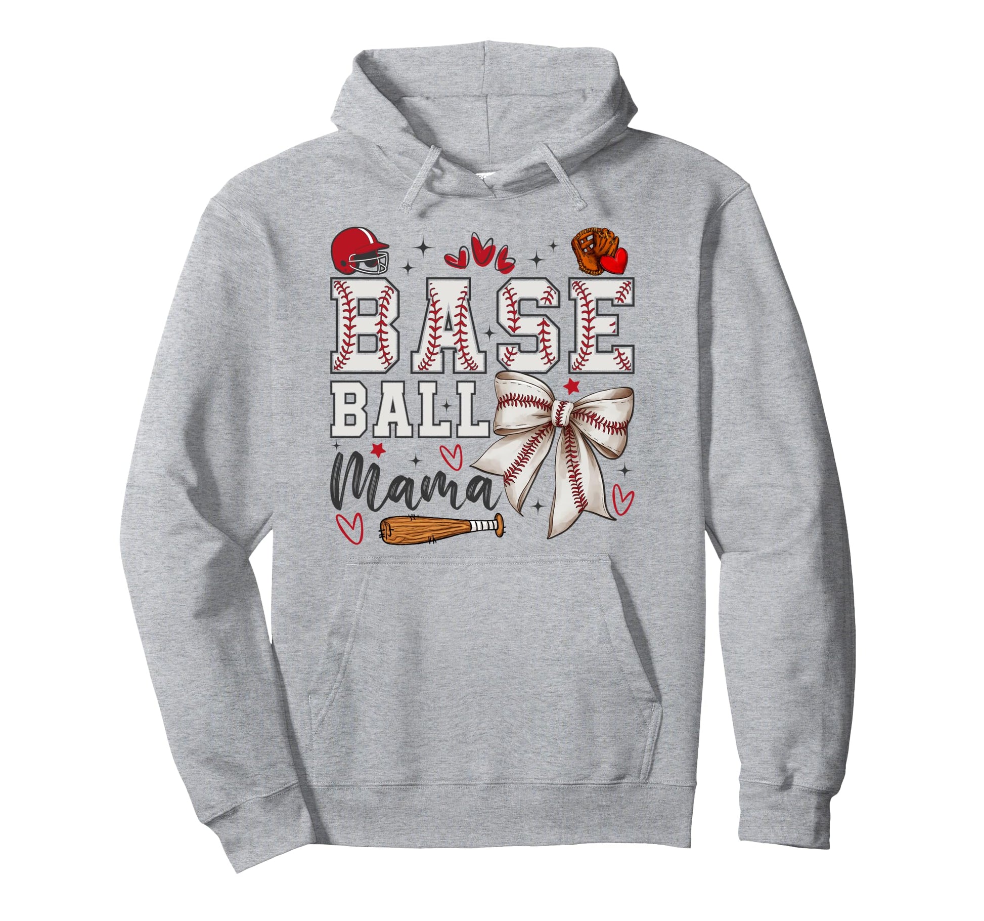 Baseball Mama Coquette Bow Game Day Hoodie - Novelty Apparel Men Women - T-Shirt, Sweatshirt, Hoodie