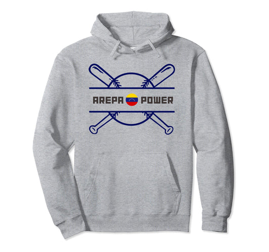 Arepa Power Baseball Venezuela Gift Hoodie - Minimalist Print for Adults - T-Shirt, Sweatshirt, Hoodie