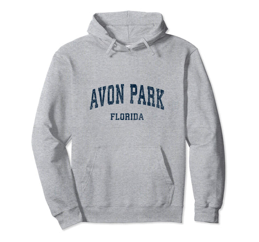 Avon Park Florida Fl Varsity Sports Navy Hoodie - Graphic Print Men Women - T-Shirt, Sweatshirt, Hoodie