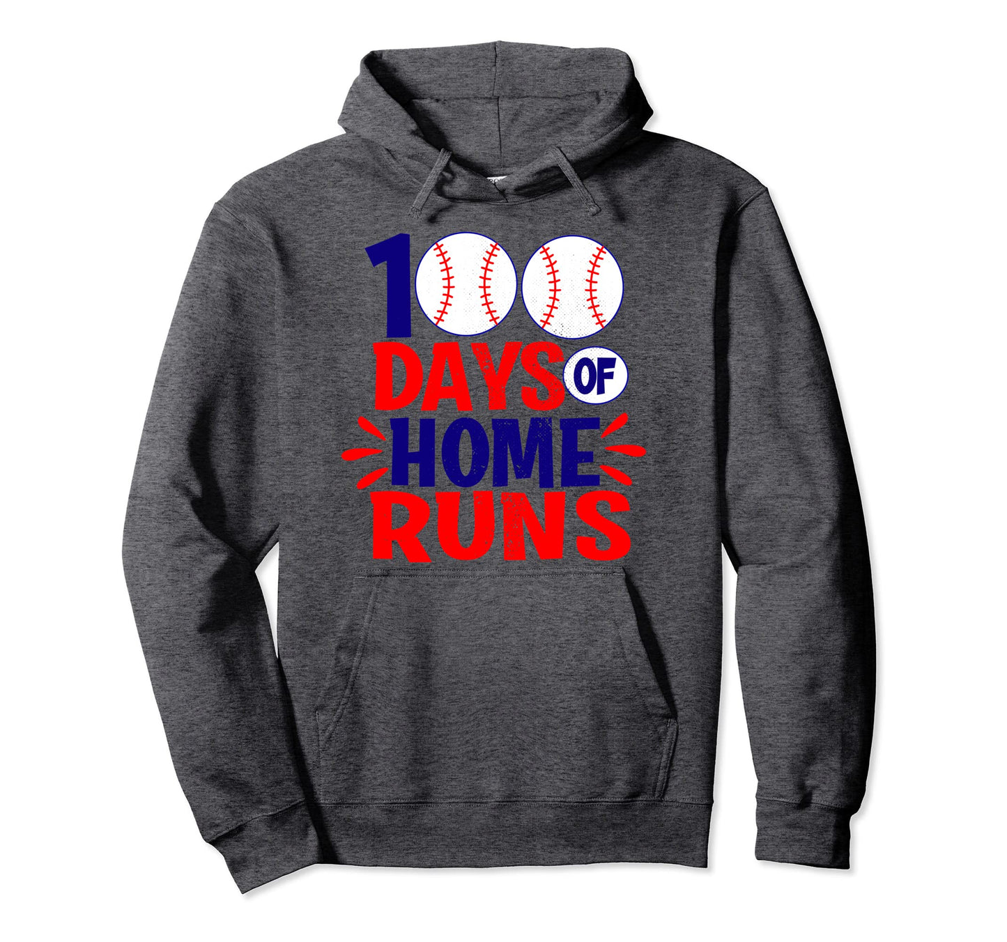 100 Days Homeruns School Baseball Coach Hoodie - Fun Novelty Design Unisex - T-Shirt, Sweatshirt, Hoodie