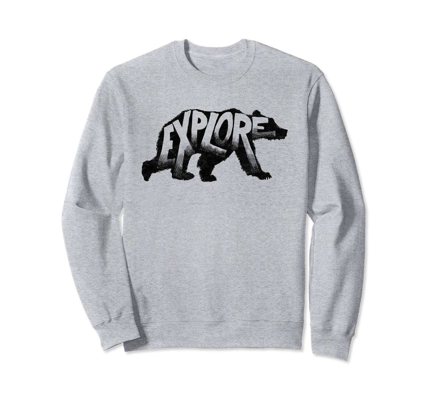 Explore Bear Typography Outdoors Sweatshirt - Graphic Print for Adults - T-Shirt, Sweatshirt, Hoodie