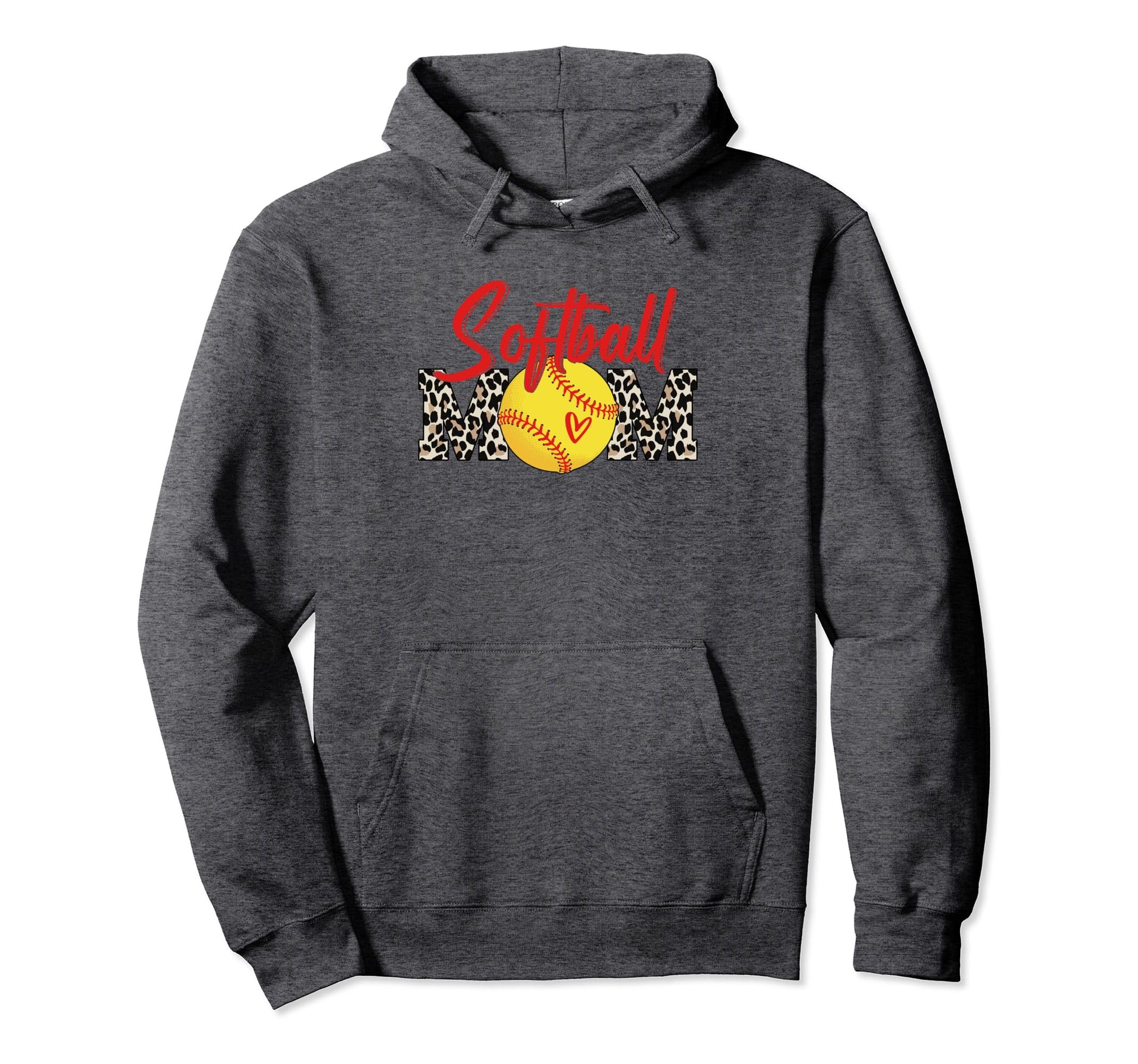 Softball Mom Leopard Funny Softball Mom Hoodie - Graphic Print Unisex - T-Shirt, Sweatshirt, Hoodie