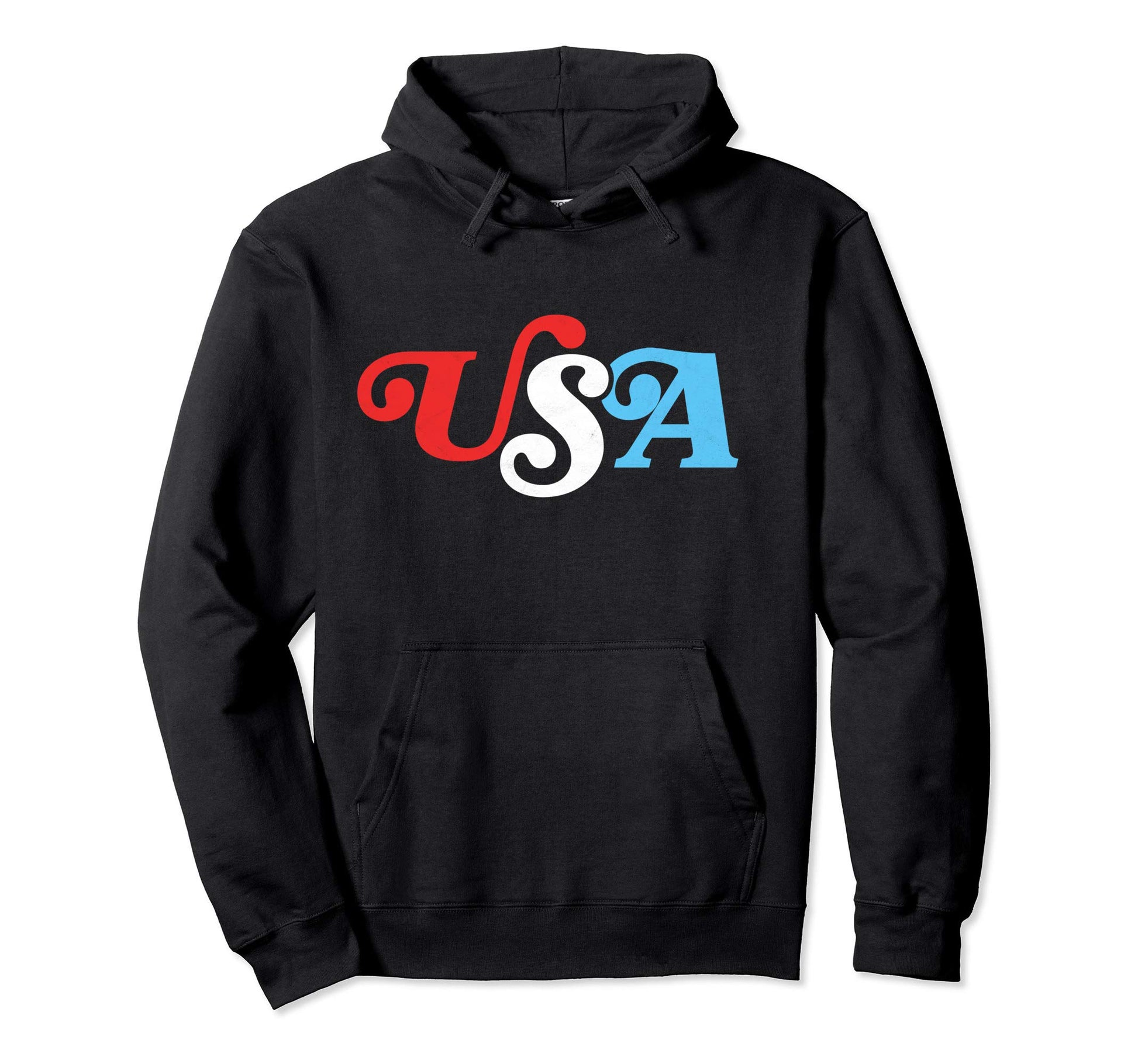 Usa Typography Patriotic 4Th July 80S Hoodie - Minimalist Print Unisex - T-Shirt, Sweatshirt, Hoodie