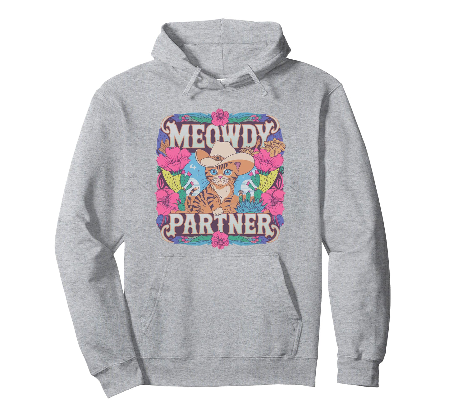 Funny Cowboy Cat Meowdy Howdy Y2K Hoodie - Novelty Apparel Men Women - T-Shirt, Sweatshirt, Hoodie