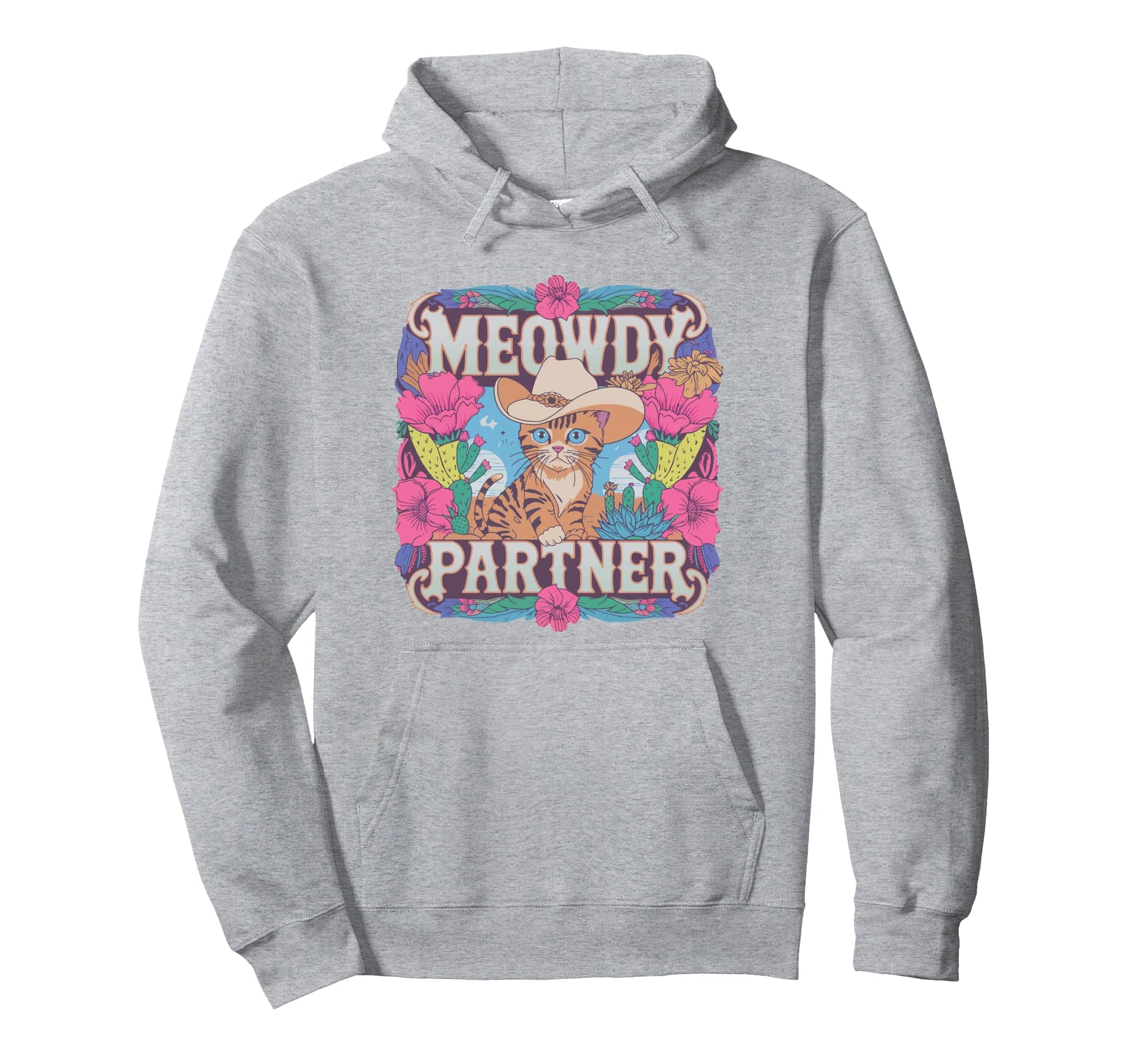Funny Cowboy Cat Meowdy Howdy Y2K Hoodie - Novelty Apparel Men Women - T-Shirt, Sweatshirt, Hoodie