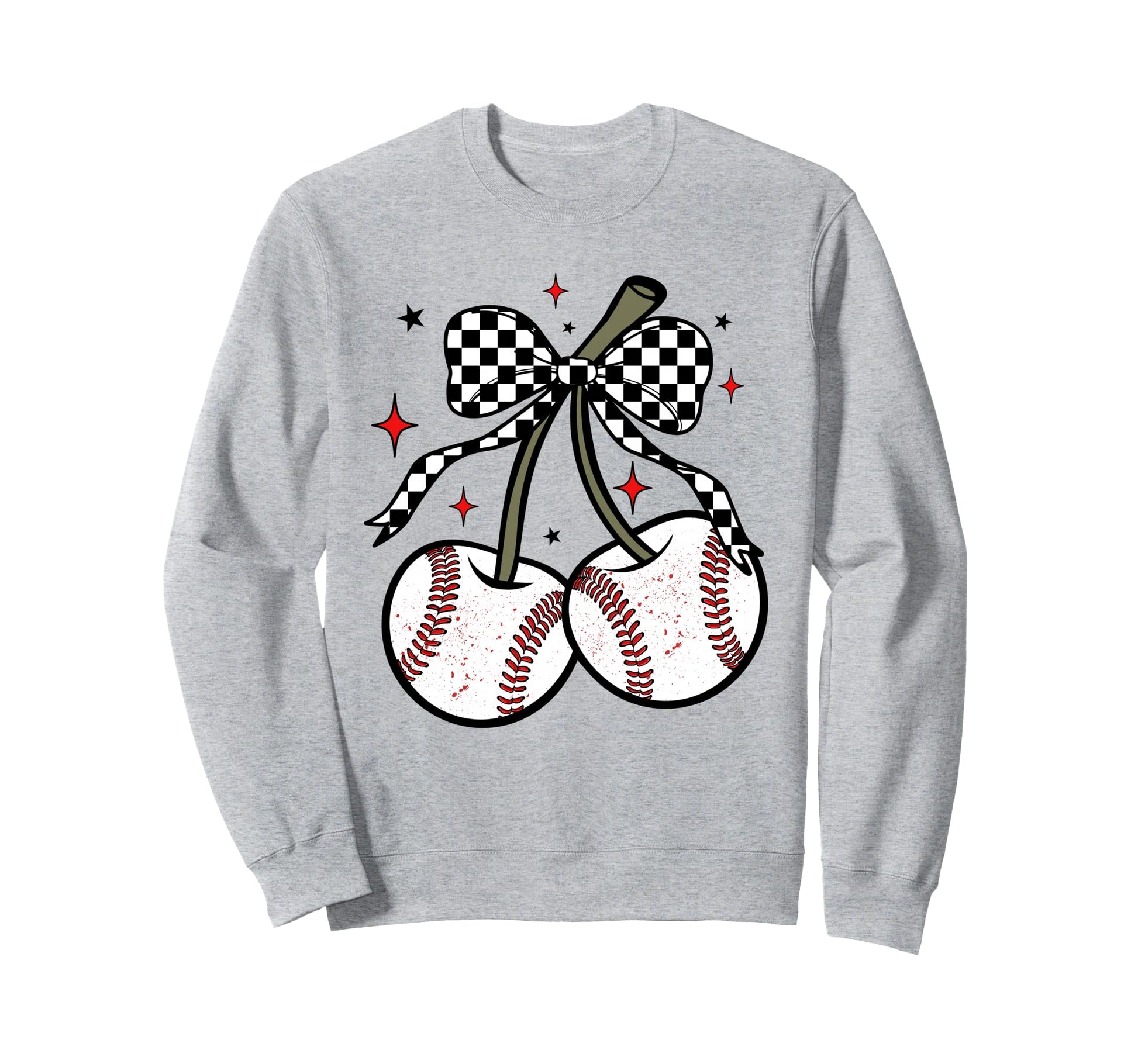 Baseball Cherries Coquette Sweatshirt - Novelty Apparel Men Women - T-Shirt, Sweatshirt, Hoodie