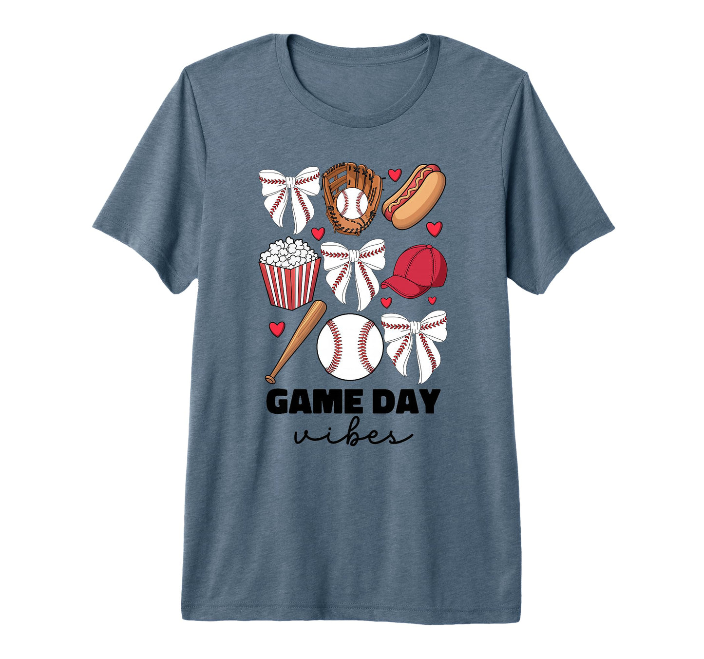 Game Day Vibes Coquette Bow Baseball T-Shirt - Minimalist Print Men Women - T-Shirt, Sweatshirt, Hoodie