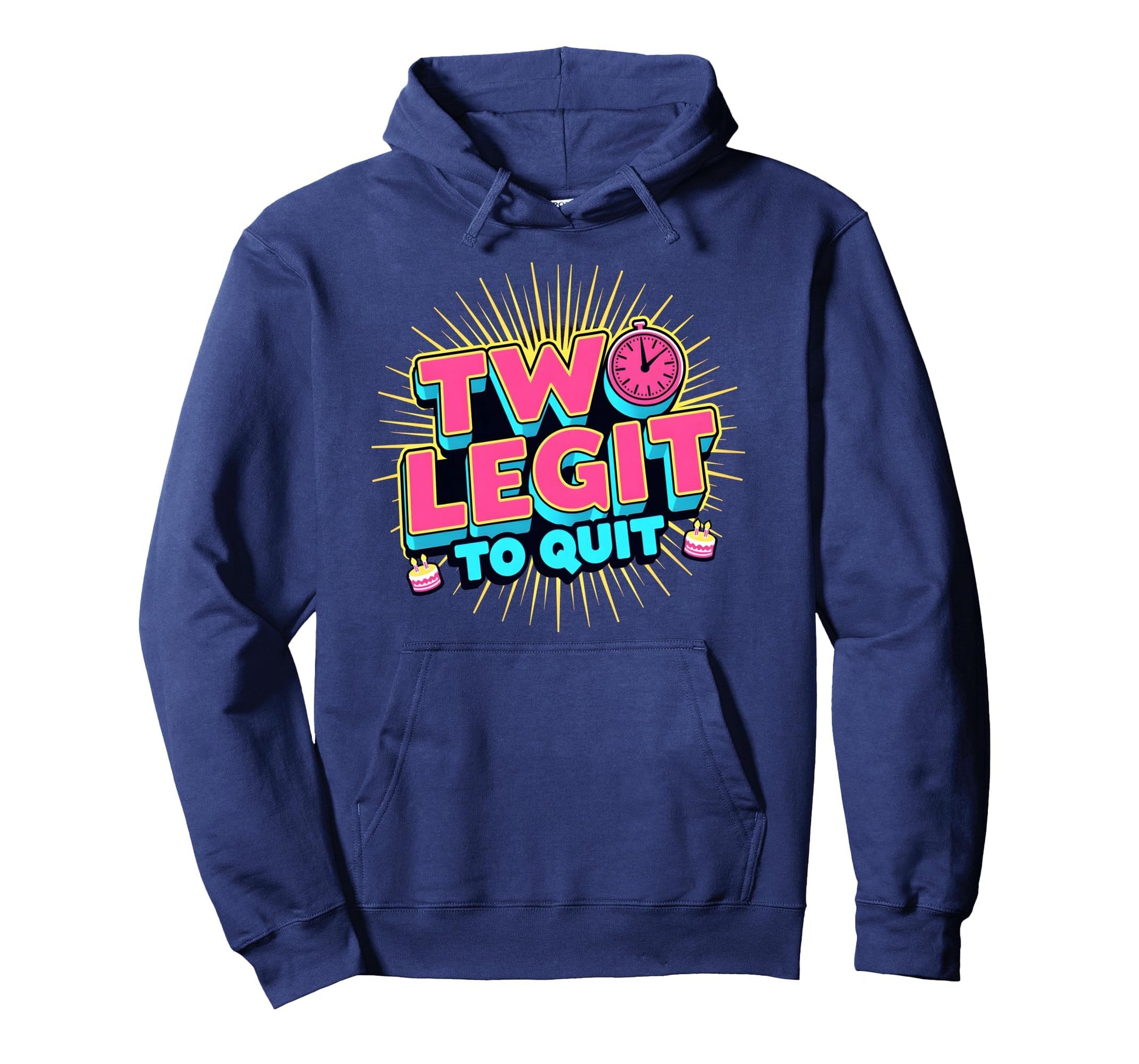 Two Birthday Two Legit To Quit Party Hoodie - Graphic Print for Adults - T-Shirt, Sweatshirt, Hoodie
