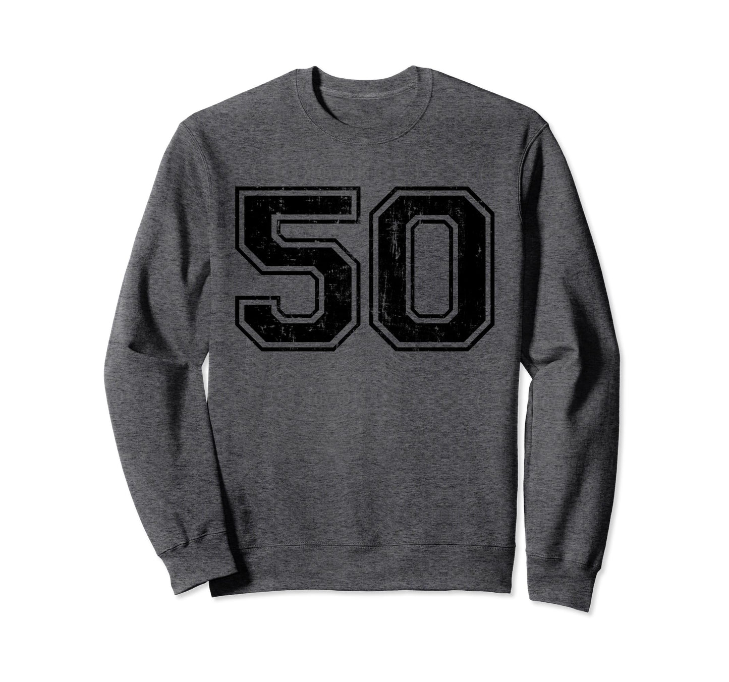 Number 50 Varsity Distressed Sport Sweatshirt - Fun Novelty Design Unisex - T-Shirt, Sweatshirt, Hoodie