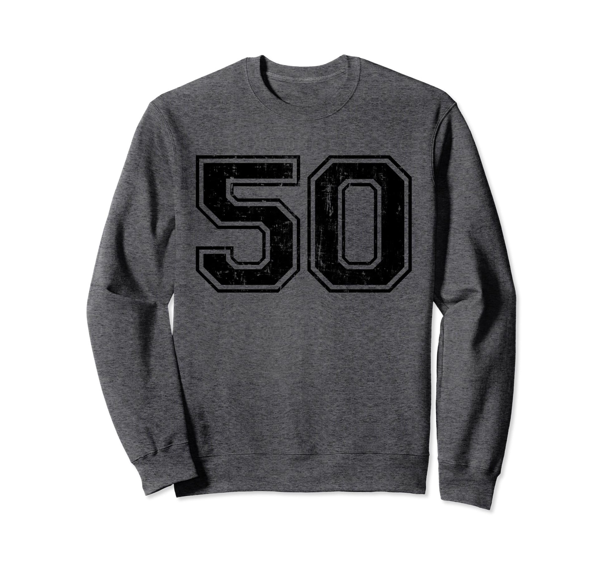 Number 50 Varsity Distressed Sport Sweatshirt - Fun Novelty Design Unisex - T-Shirt, Sweatshirt, Hoodie
