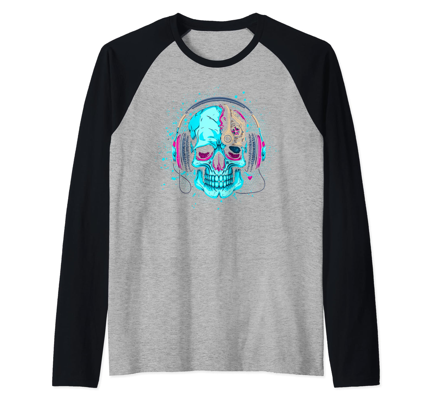 Dj Skull Wearing Headphones T-Shirt - Unique Graphic Unisex - T-Shirt, Sweatshirt, Hoodie