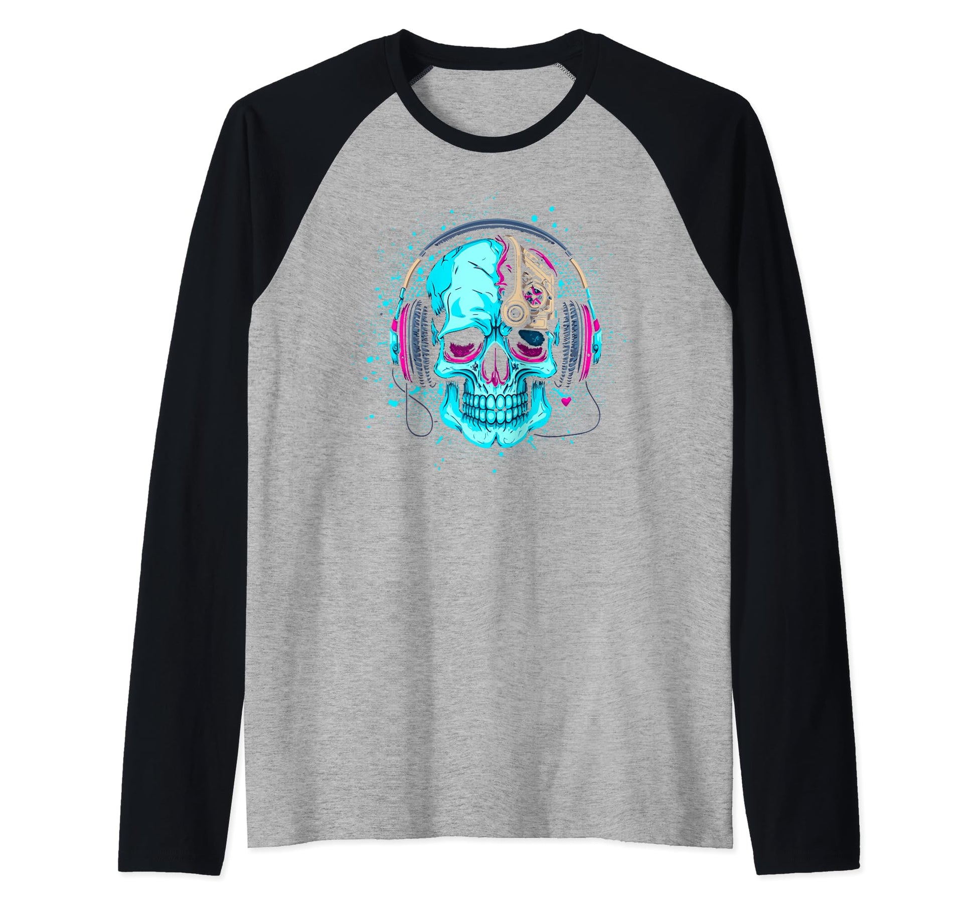 Dj Skull Wearing Headphones T-Shirt - Unique Graphic Unisex - T-Shirt, Sweatshirt, Hoodie