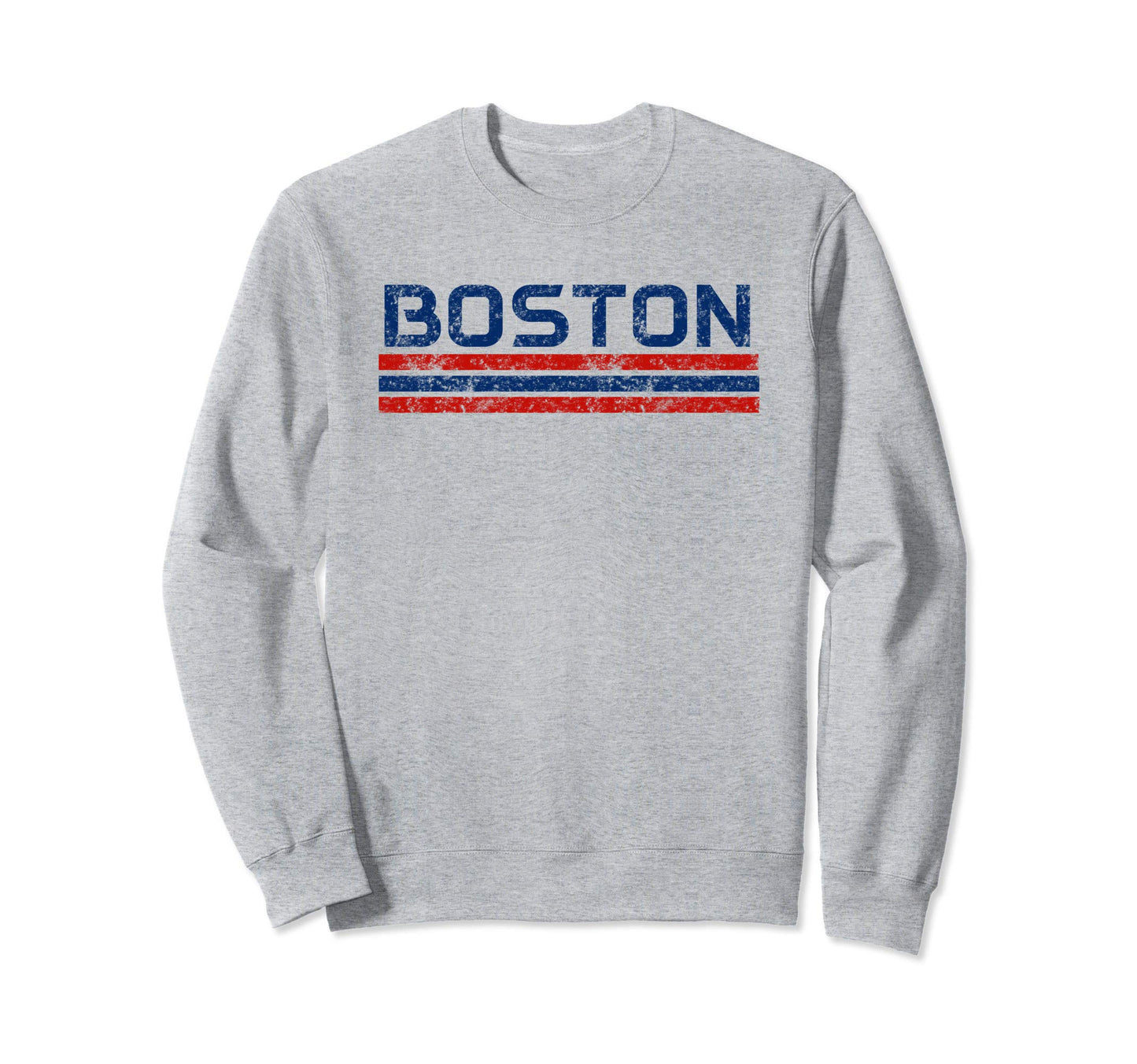 Boston Massachusetts Weathered Stripe Sweatshirt - Unique Graphic Unisex - T-Shirt, Sweatshirt, Hoodie